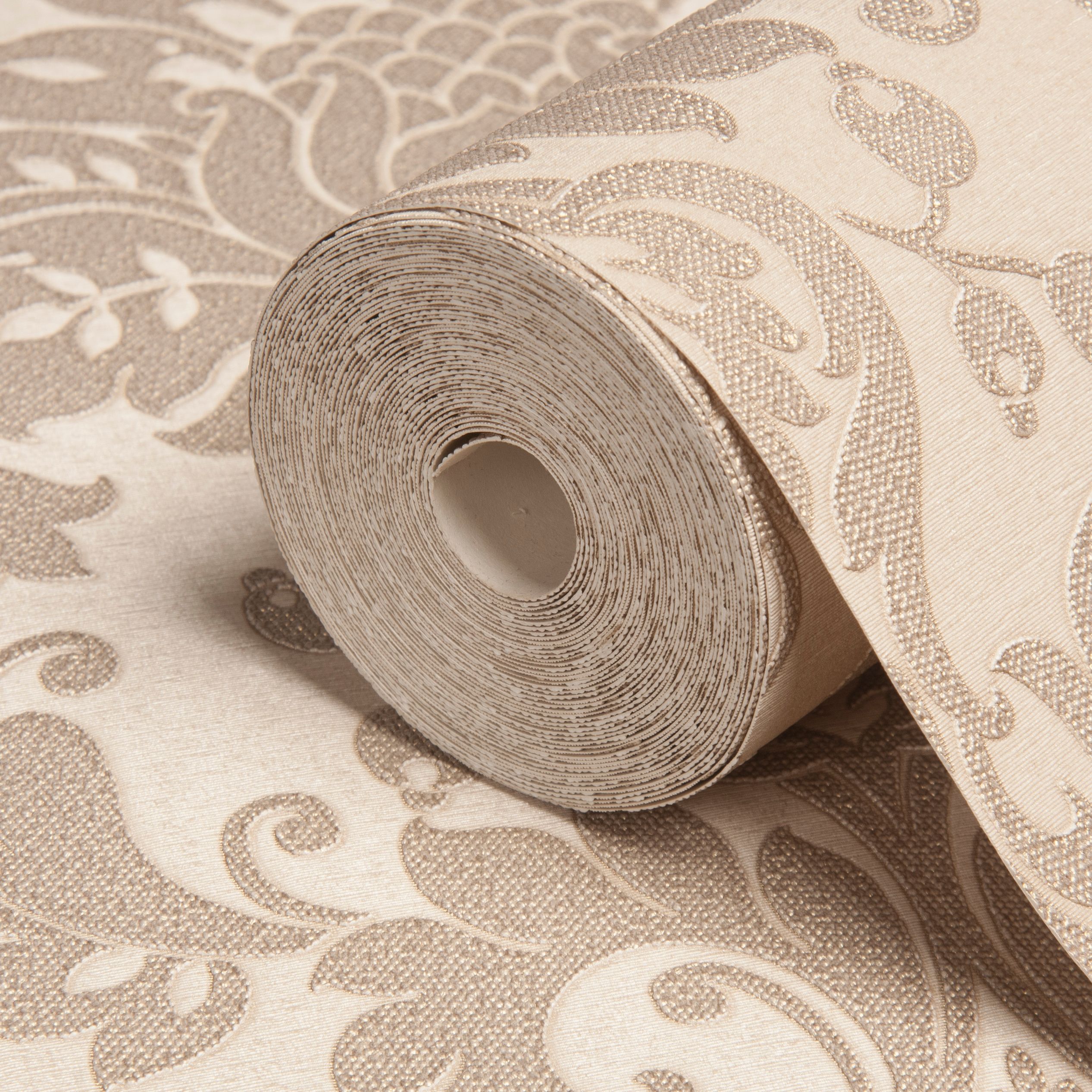 Opus Clara Sand Damask Wallpaper  Departments  DIY at B&Q