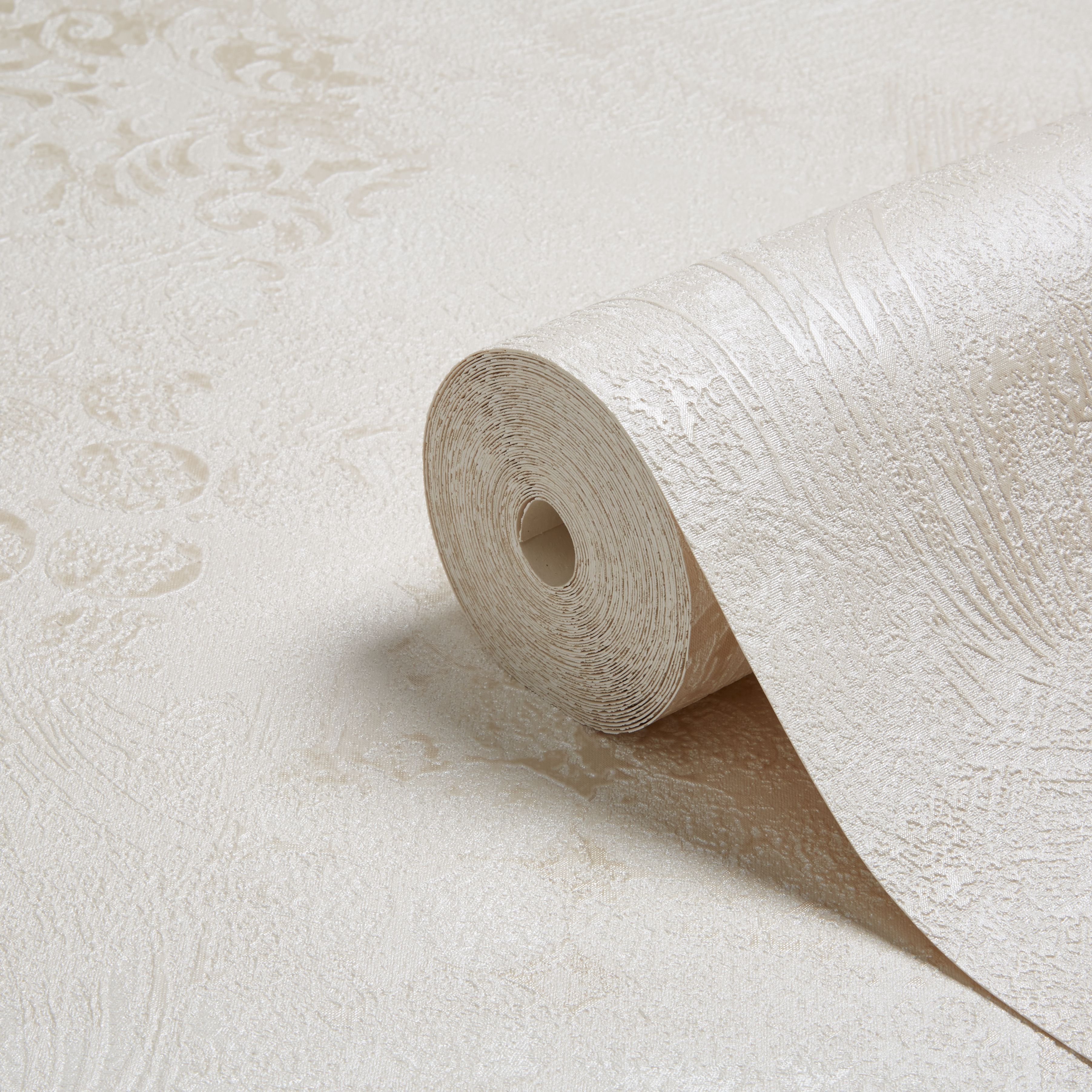 Opus Roselea Cream Texture Metallic mica Wallpaper Departments DIY