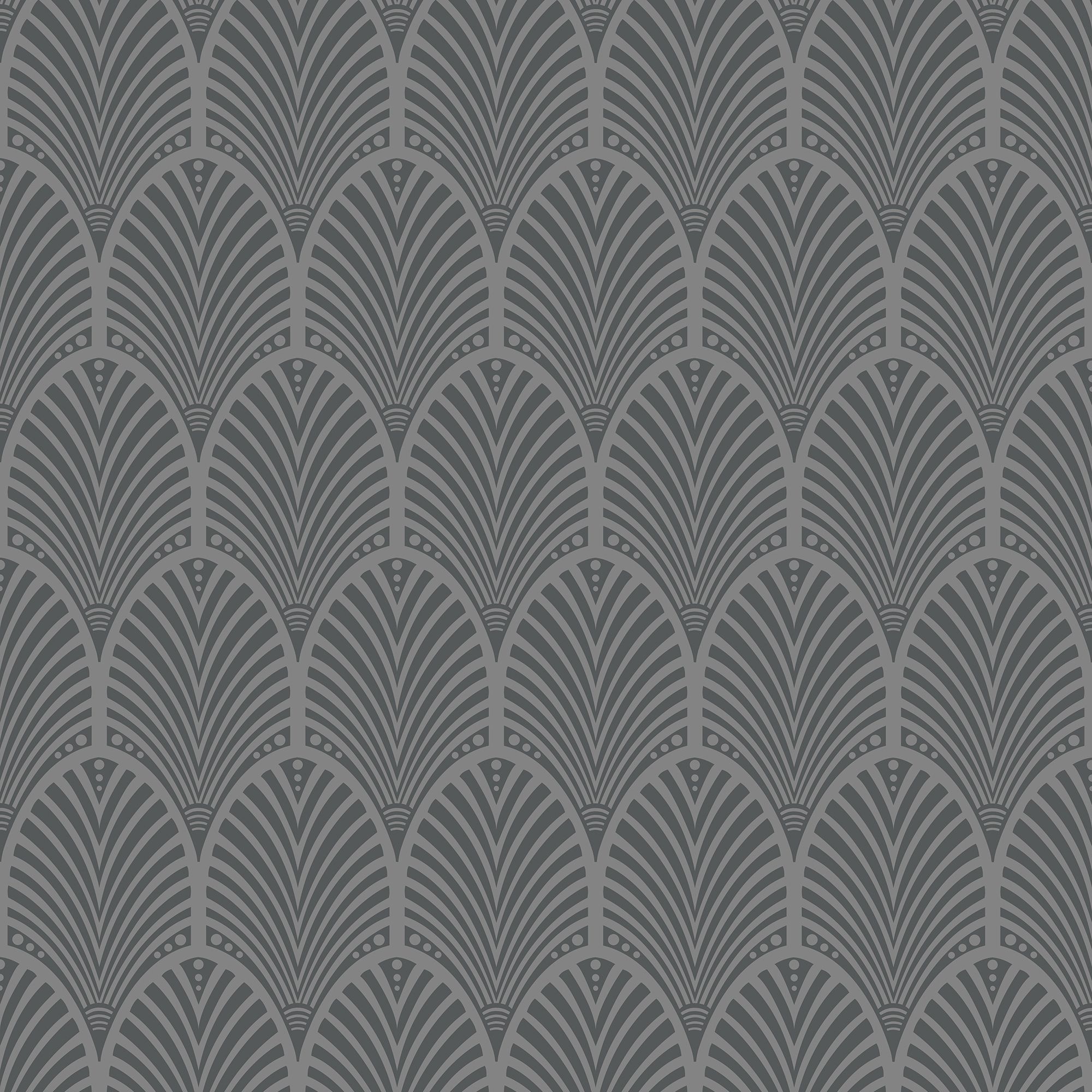 Grey Art deco peacock Wallpaper | Departments | DIY at B&Q