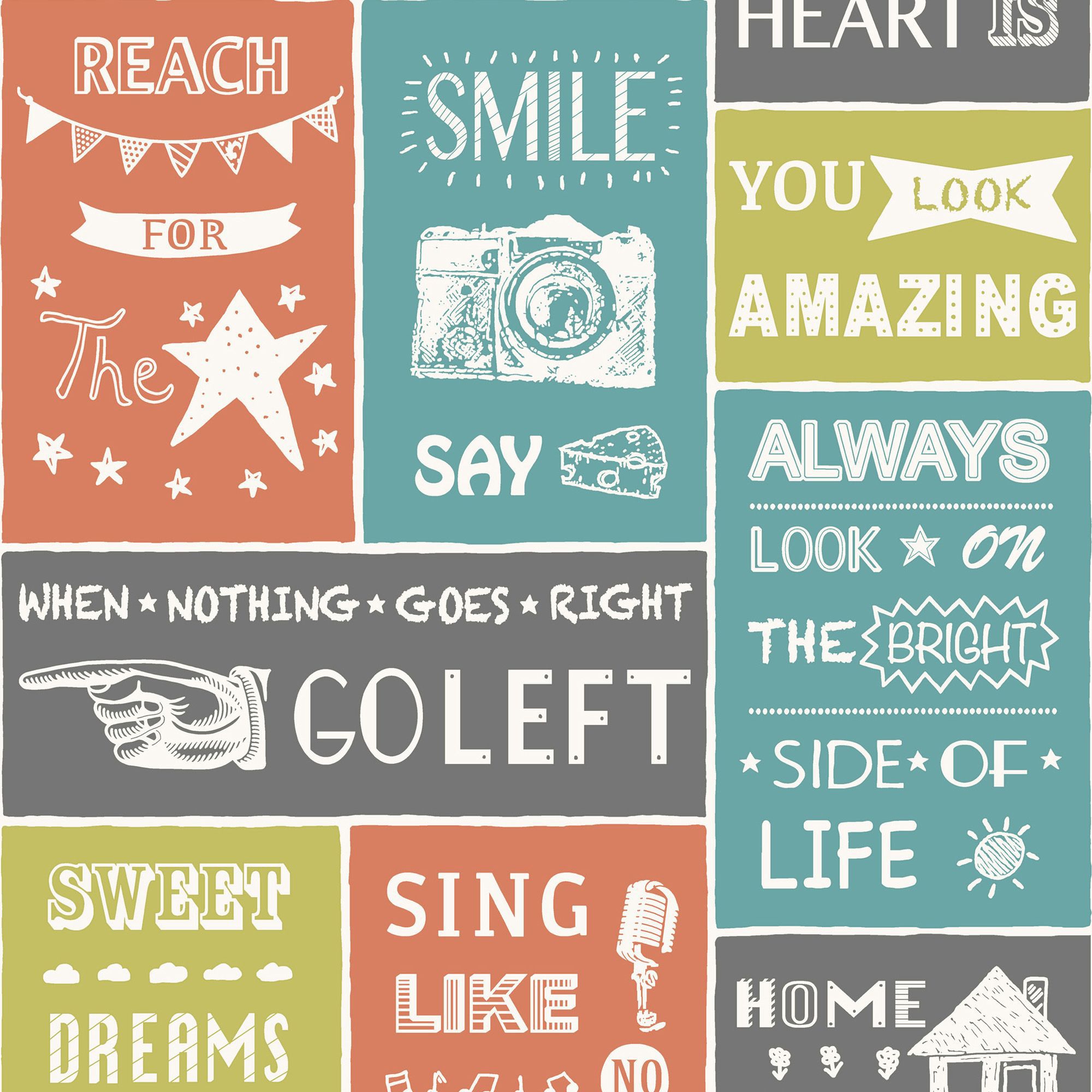 Tiling On A Roll Typography Tile Wallpaper Departments DIY at B&Q