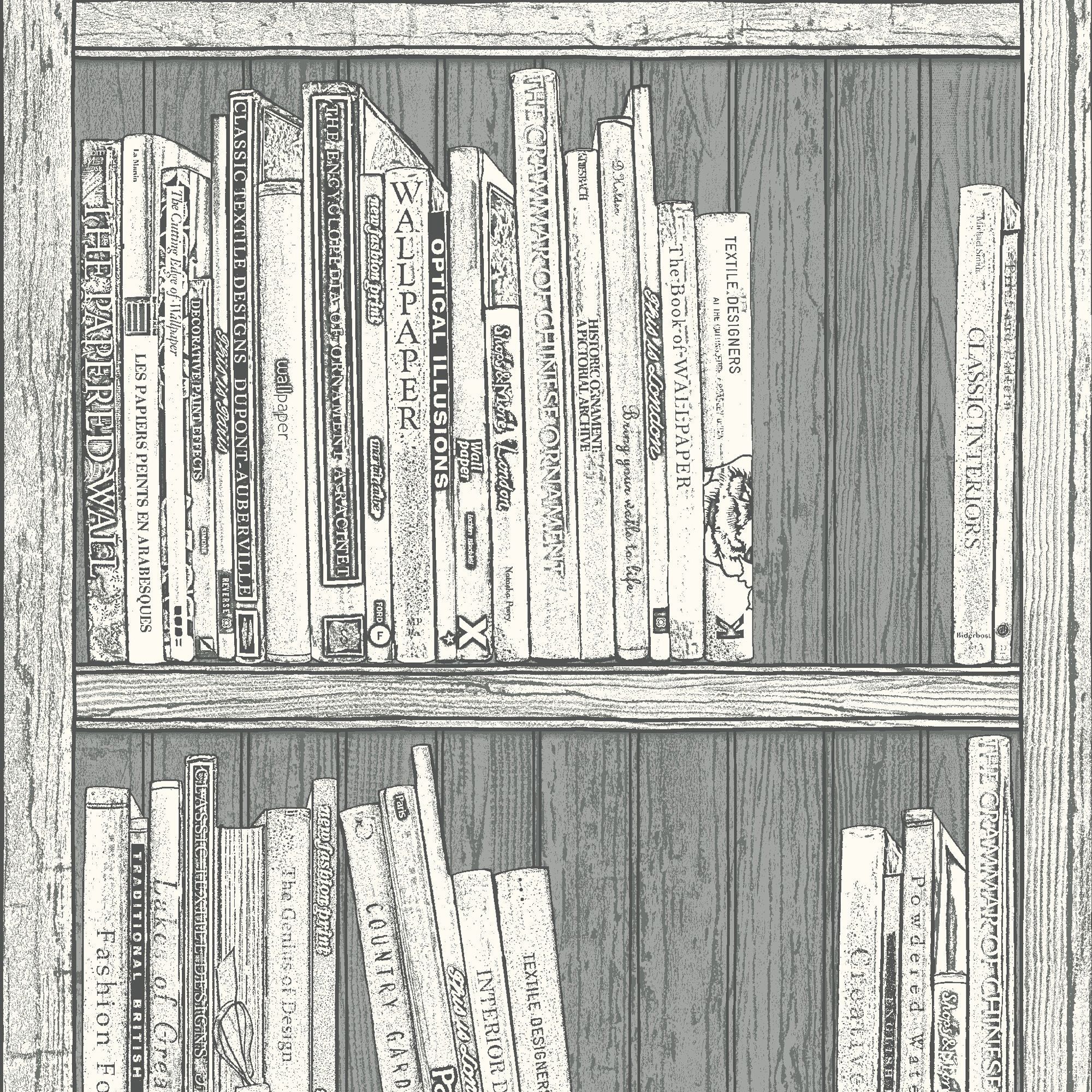 Statement Grey White Bookcase Wallpaper Departments Diy At B Q