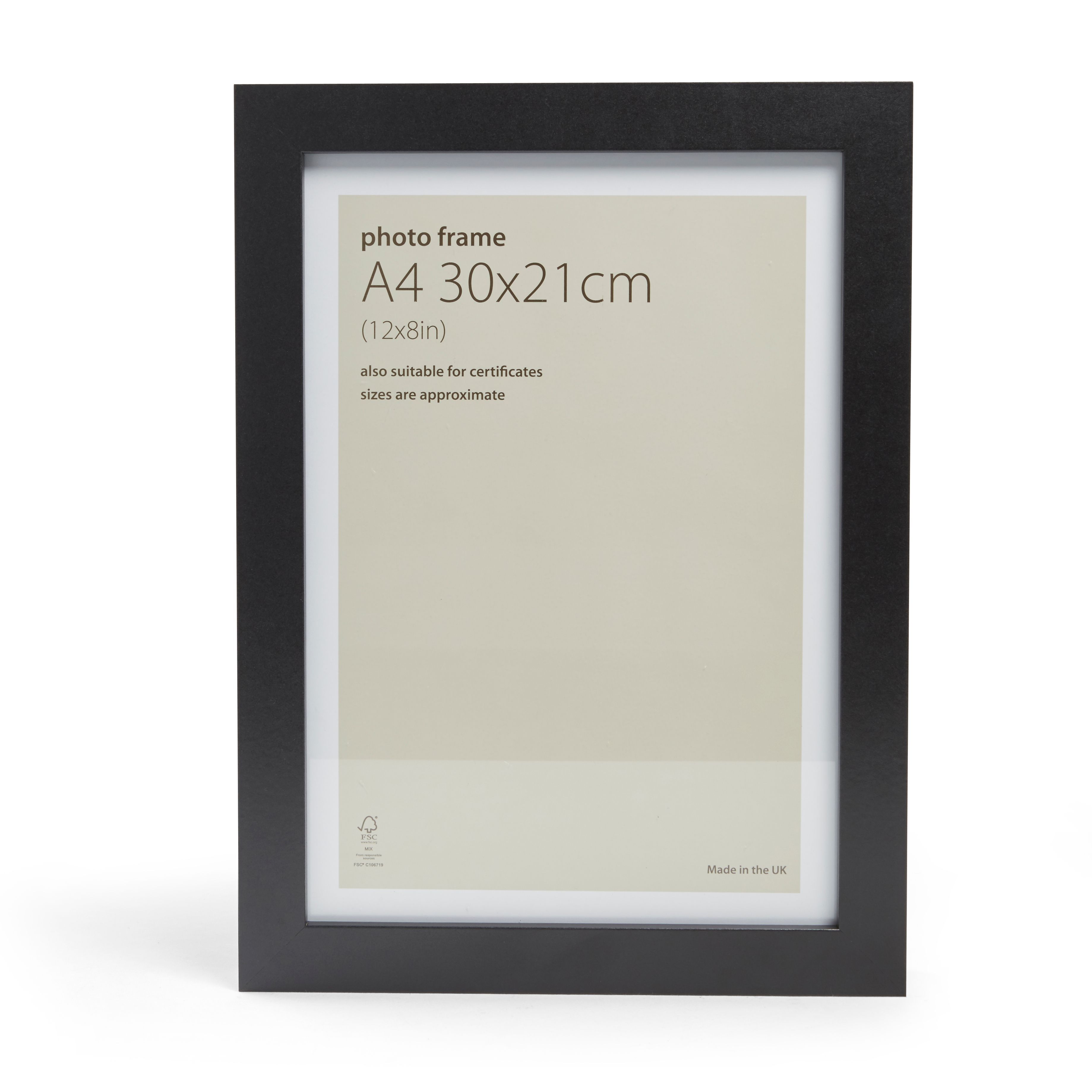 Matt black Single Picture frame (H)34cm x (W)25cm Departments DIY