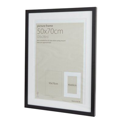 Black Single Frame Wood Picture Frame (H)740mm x (W)540mm | Departments ...