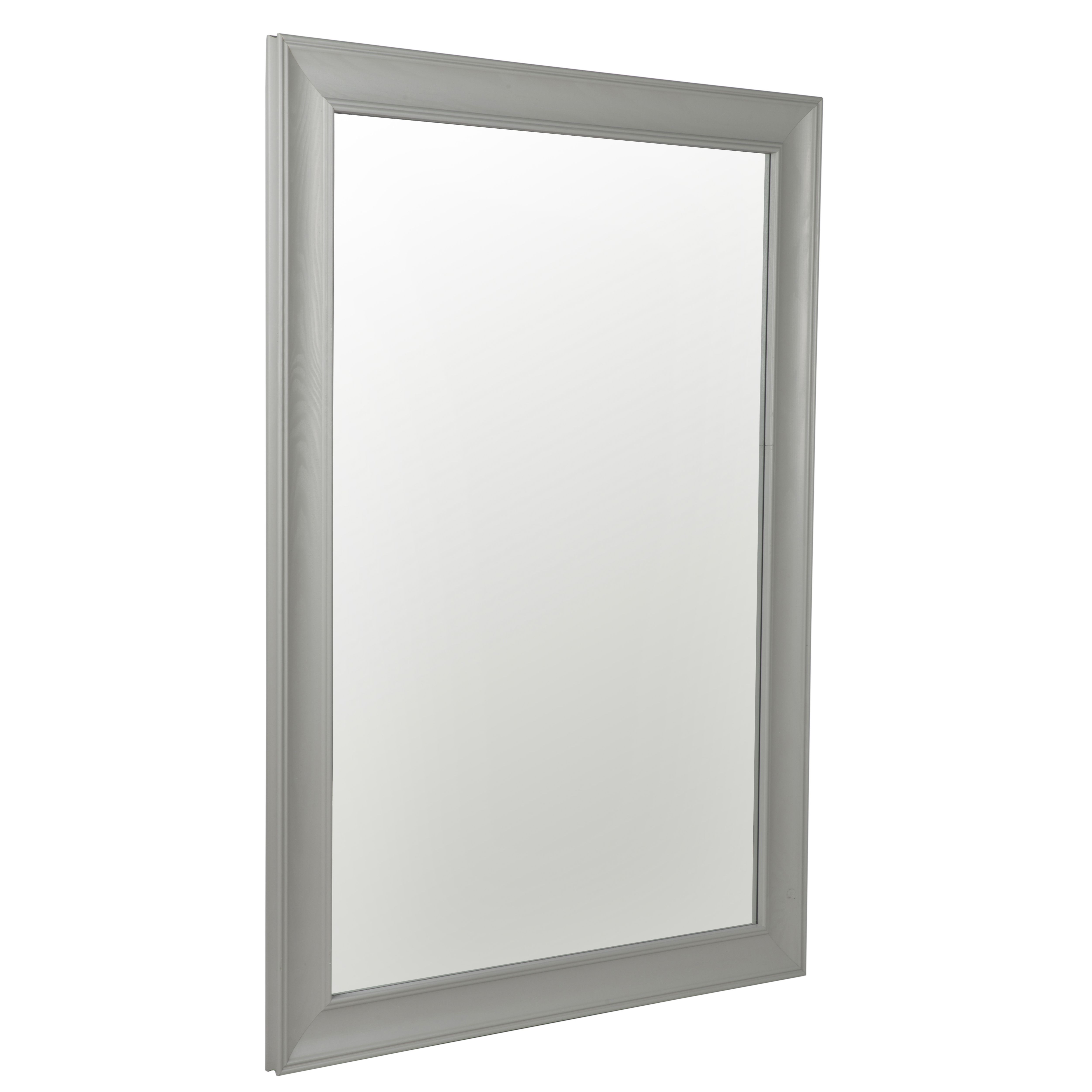 Grey Rectangular Framed Mirror (H)870mm (W)610mm Departments DIY at B&Q
