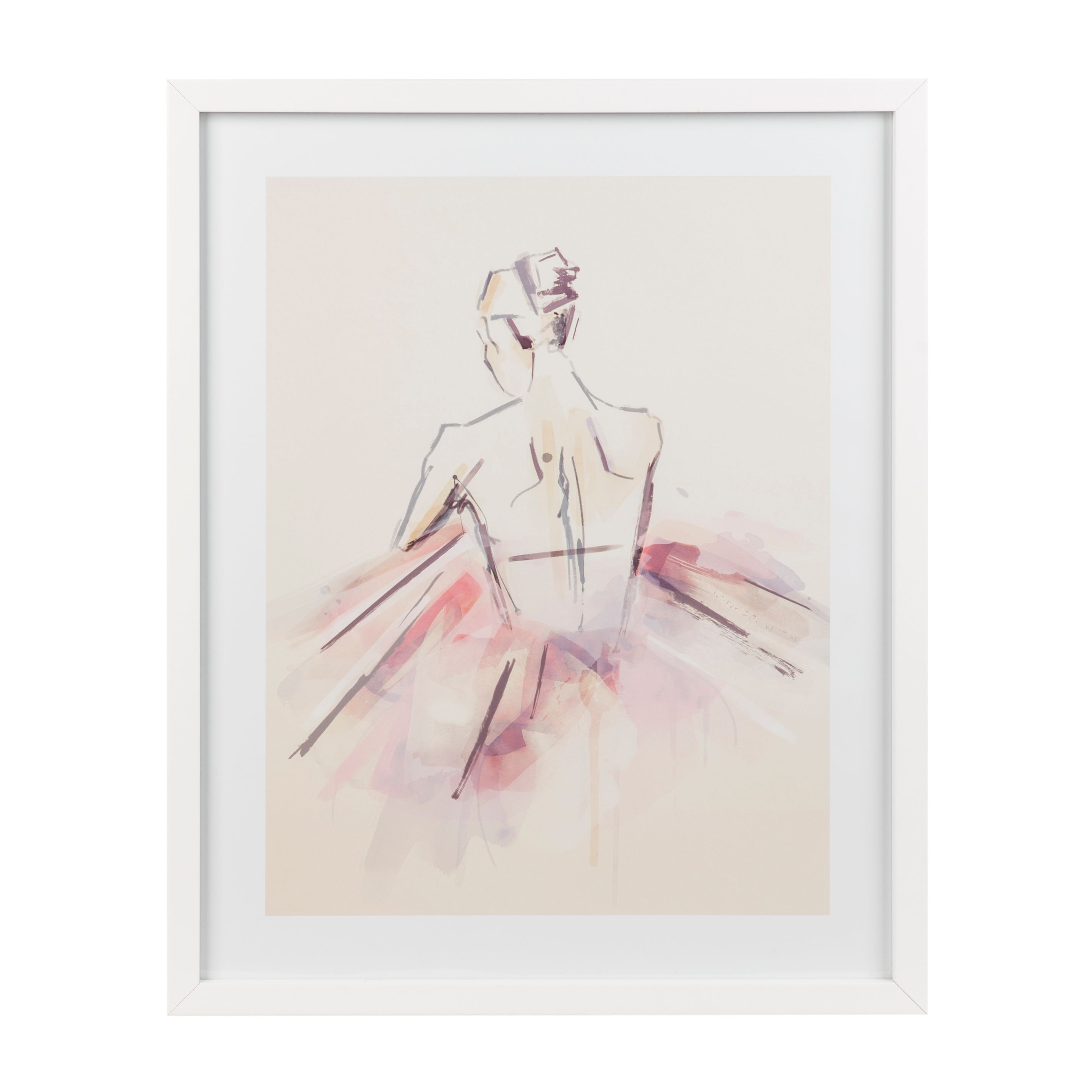 Ballerina White Framed art (W)430mm (H)530mm Departments DIY at B&Q