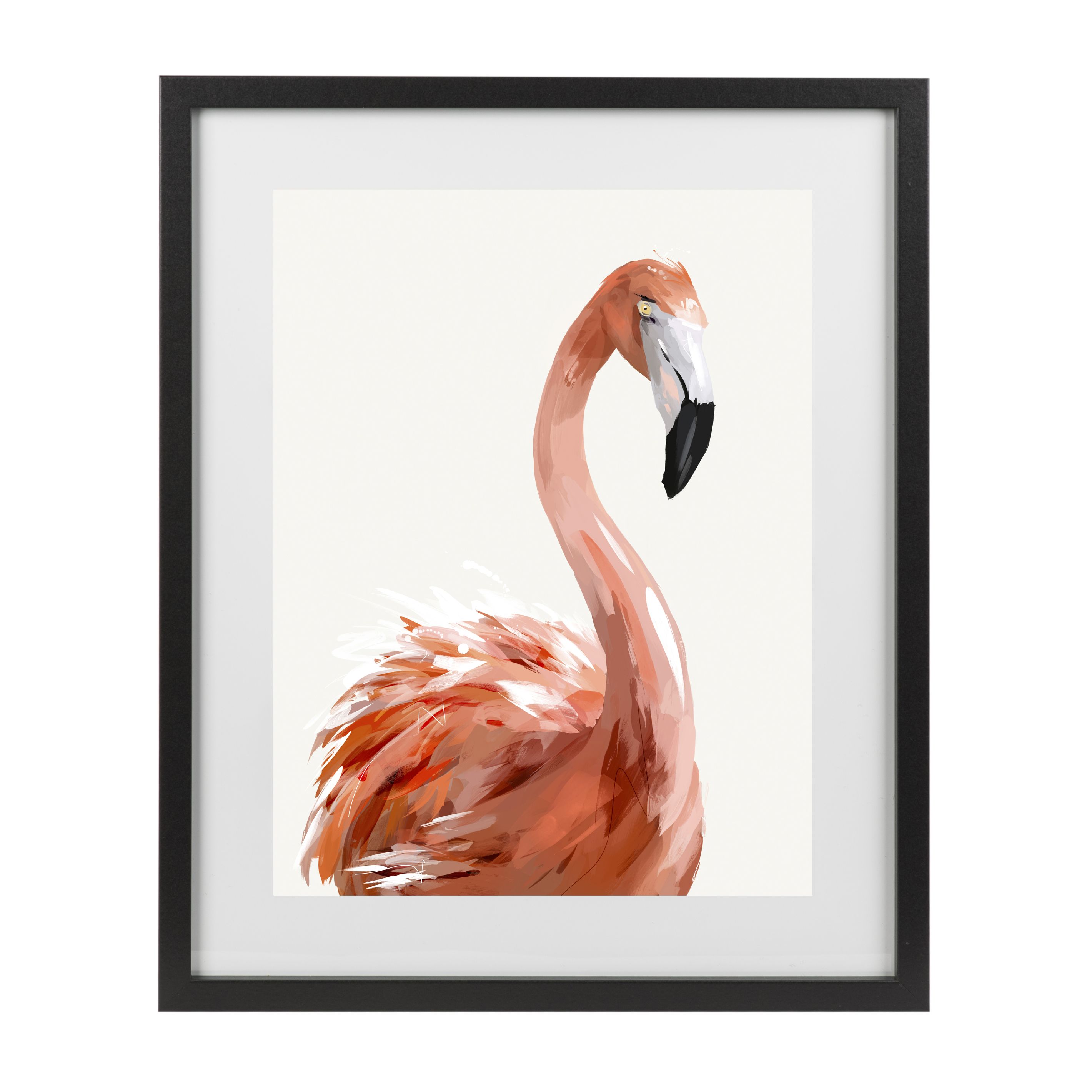 Flamingo Pink Framed print (H)730mm (W)530mm | Departments | DIY at B&Q