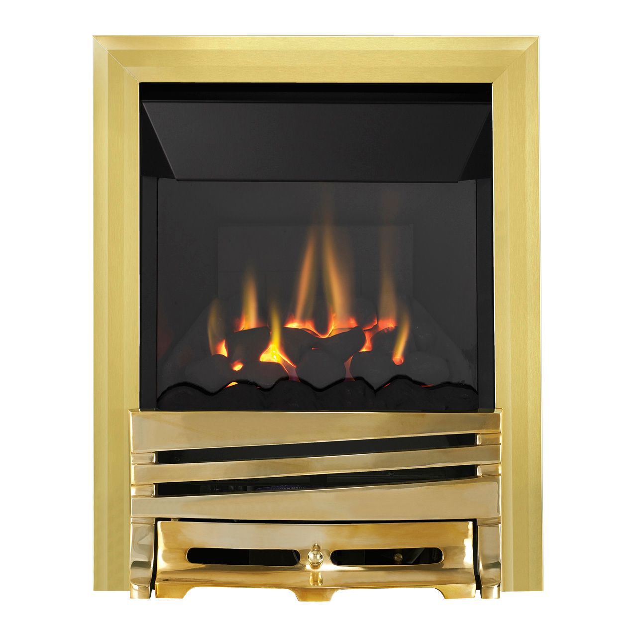 Focal Point Horizon high efficiency Brass Manual Control Inset Gas fire Departments DIY at B&Q