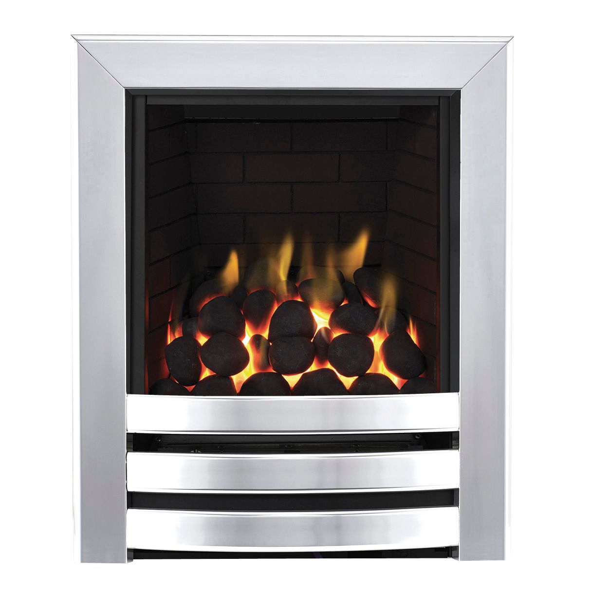 Focal Point Langham Full Depth Chrome Manual Control Inset Gas Fire
