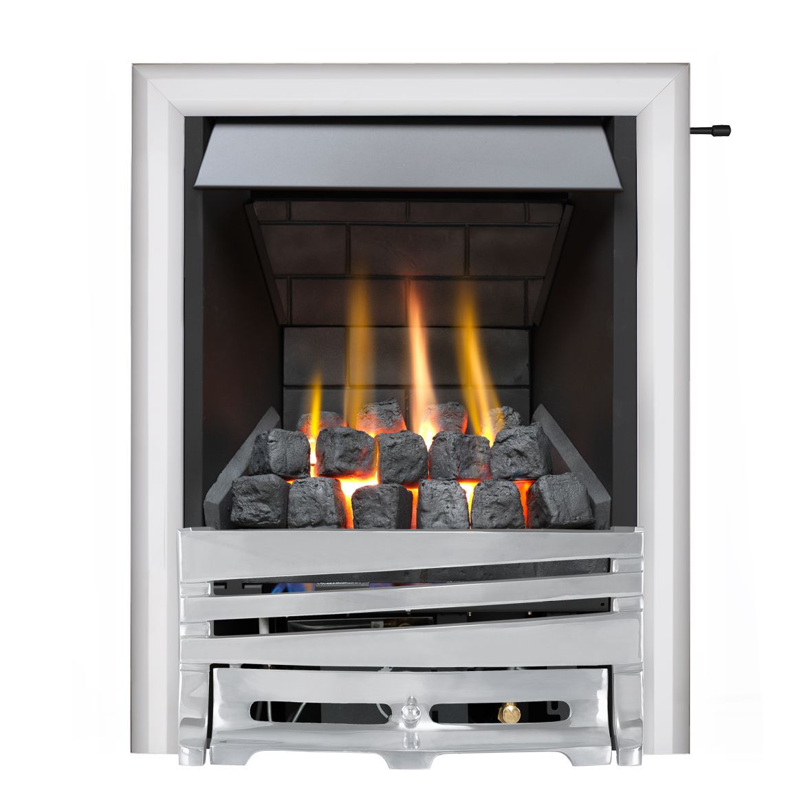 Focal Point Horizon multi flue Chrome Slide Control Inset Gas fire