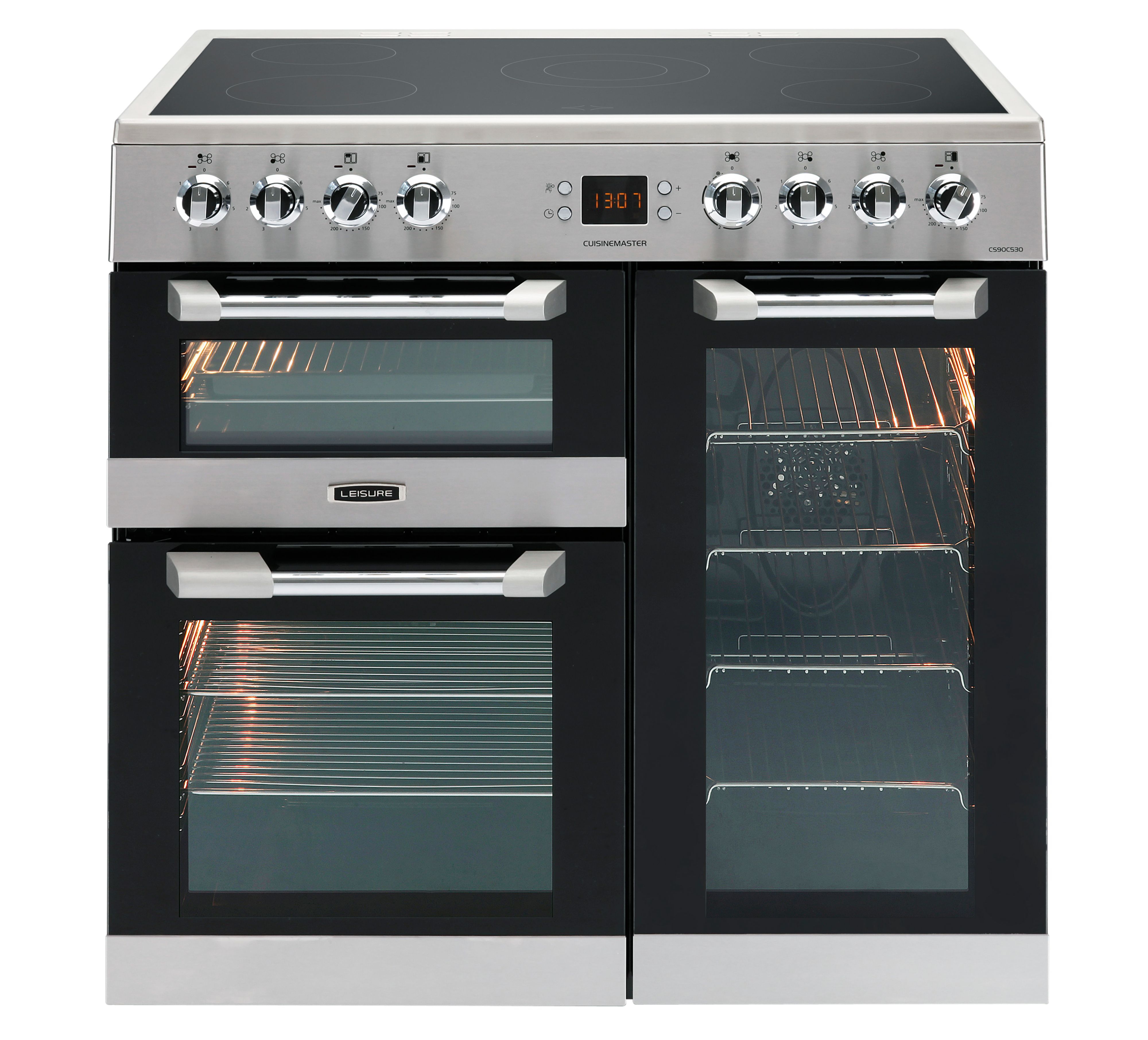 Leisure Freestanding Electric Range Cooker with Ceramic Hob, CS90C530X