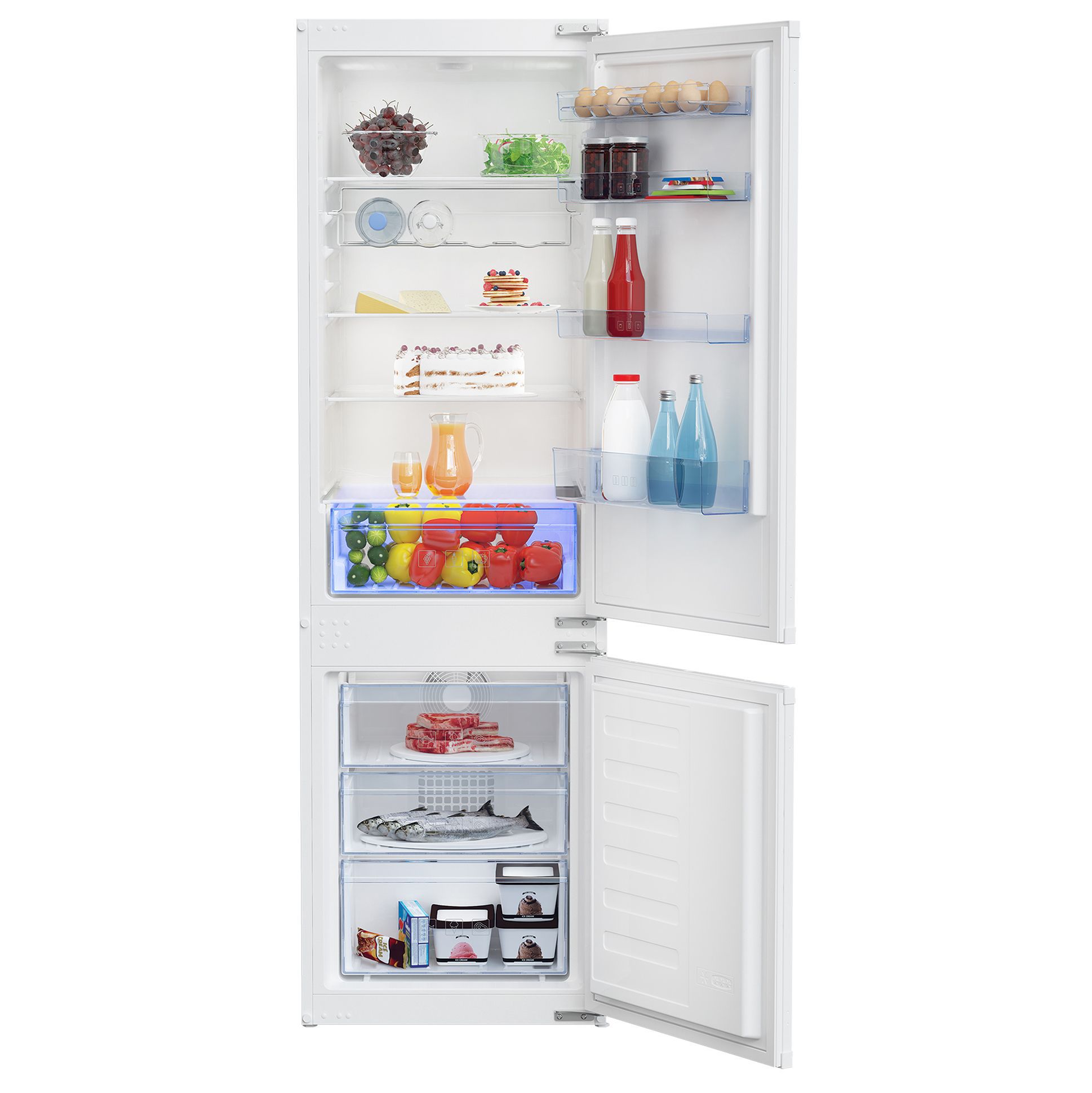 Cata Biff50a 50 50 White Integrated Fridge Freezer Departments Diy At B Q