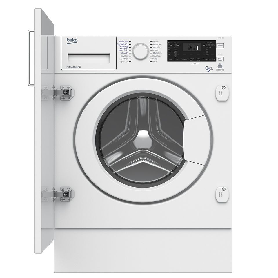 Beko WDIY854310F White Builtin Condenser Washer dryer, 8kg/5kg