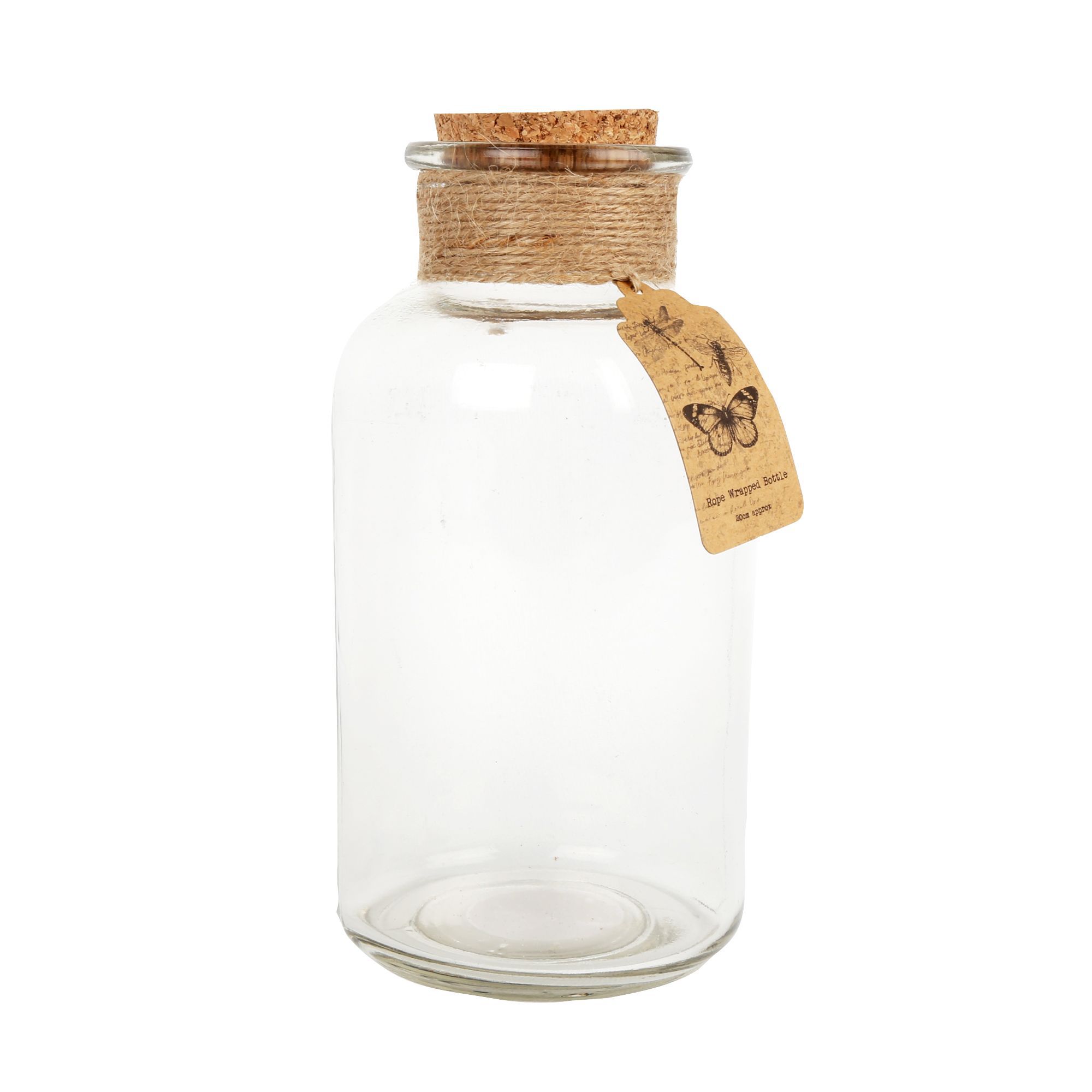 Large Hessian Wrapped Glass Bottle Clear Departments Diy At B Q