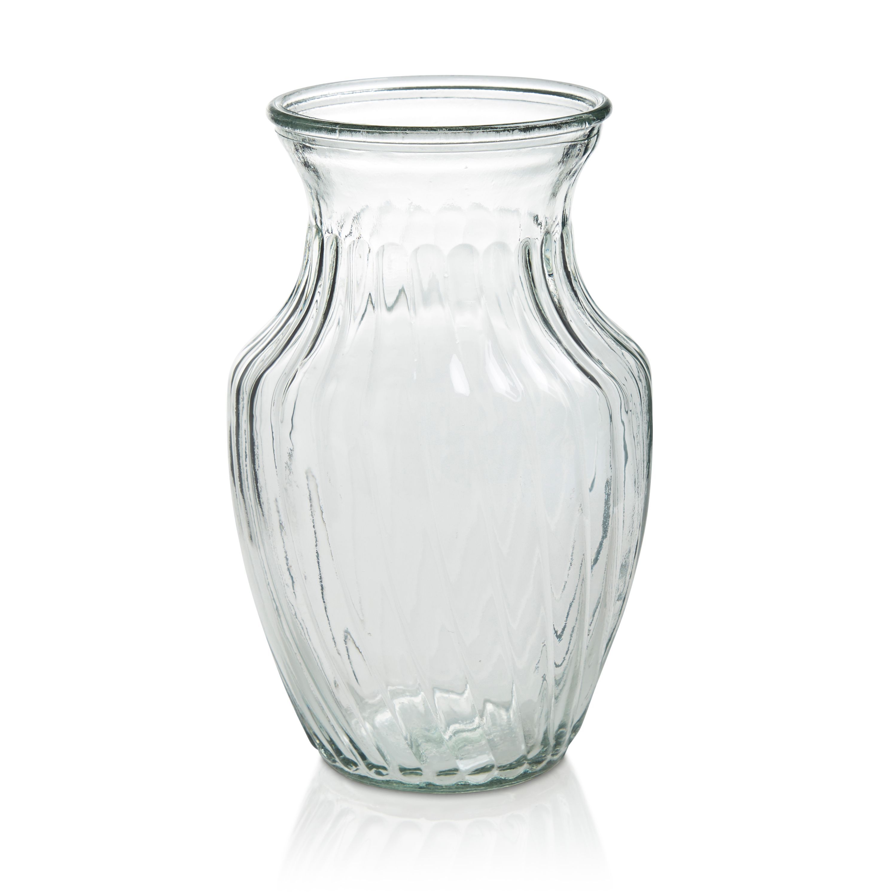 Ribbed Glass Vase Departments DIY at B&Q