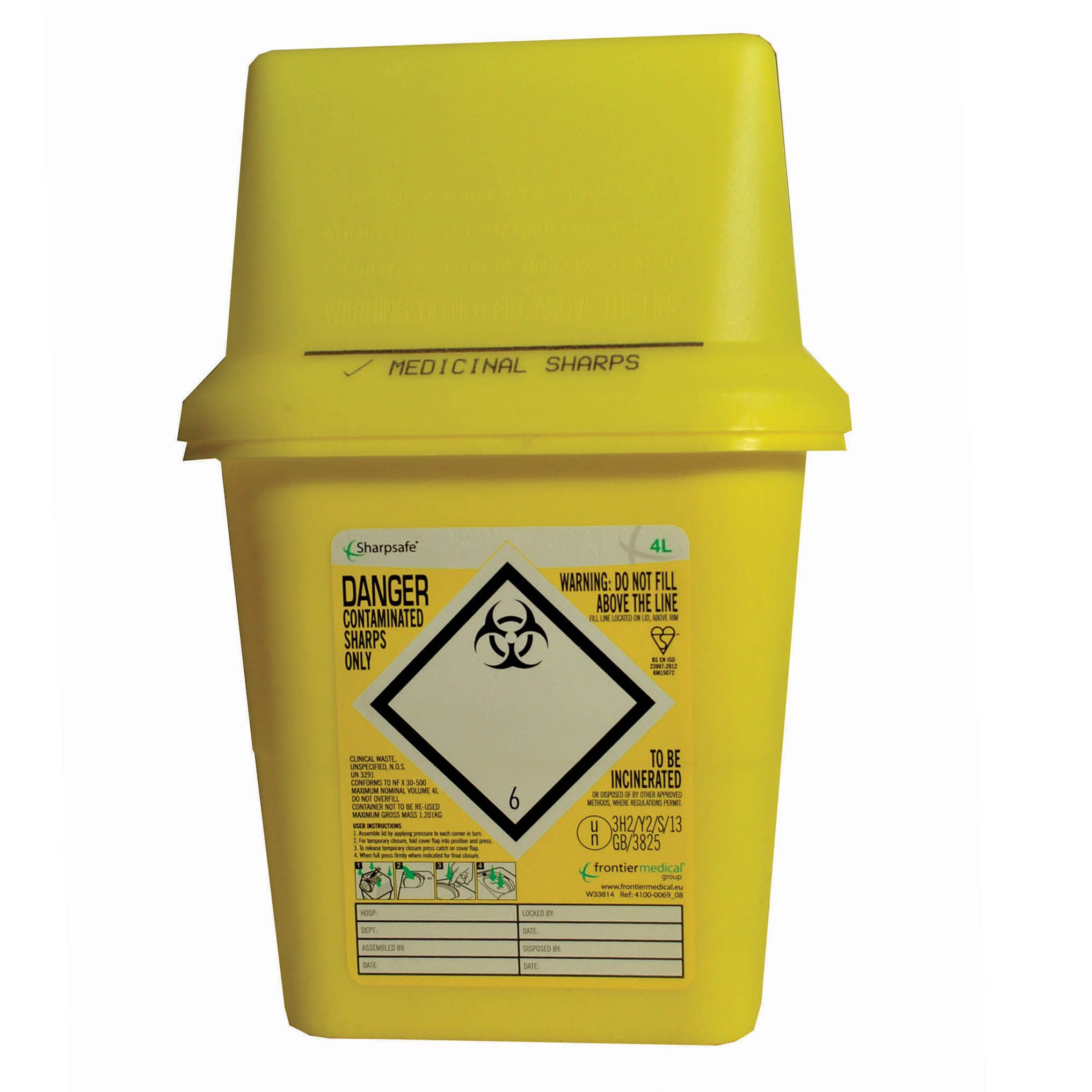 Wallace Cameron Yellow Sharps Bin, 4L Departments DIY at B&Q