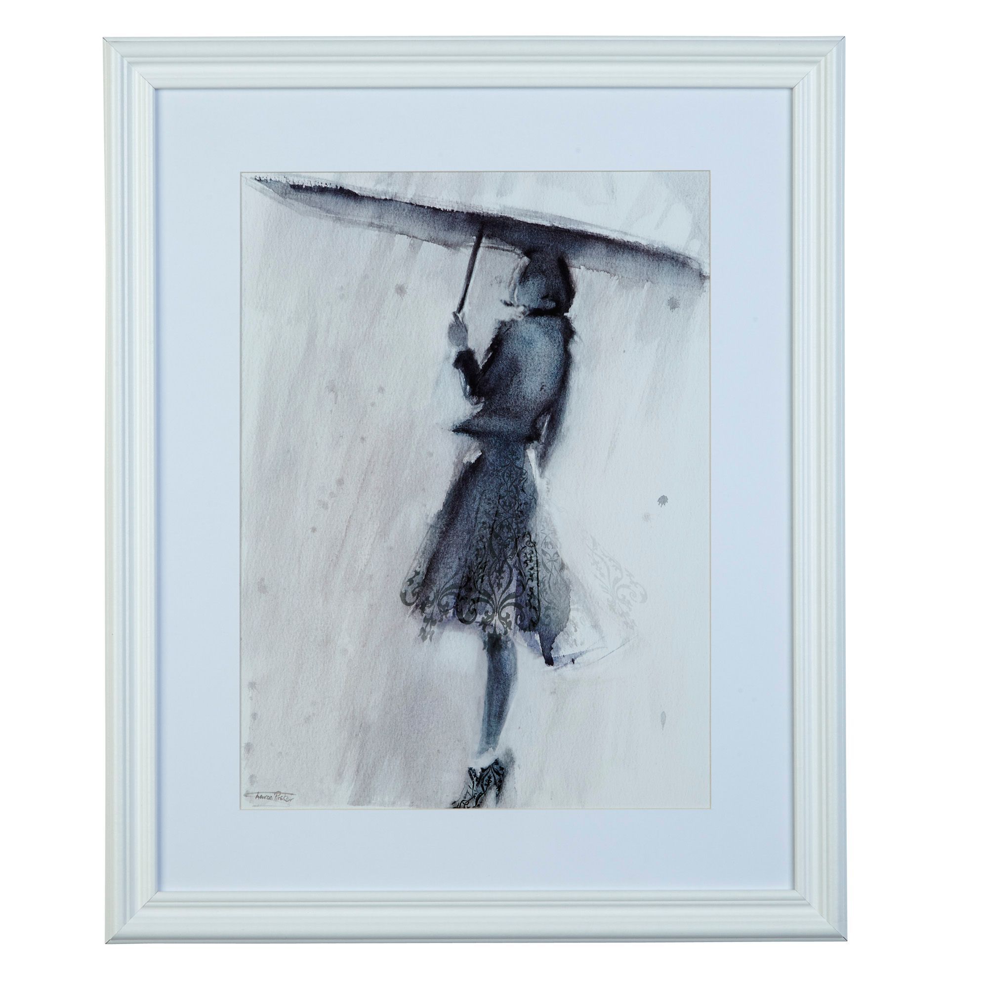 Watercolour Black & White Wall Art (W)45.6cm (H)55.4cm Departments DIY at B&Q