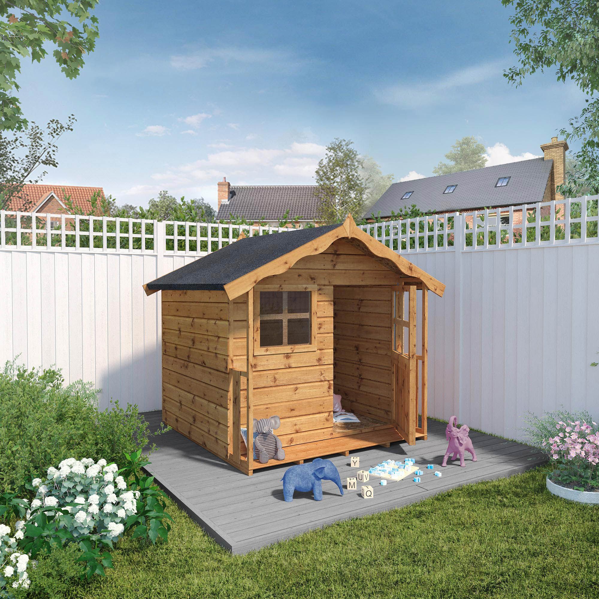 5x5 Poppy Wooden Playhouse Departments DIY at B&amp;Q