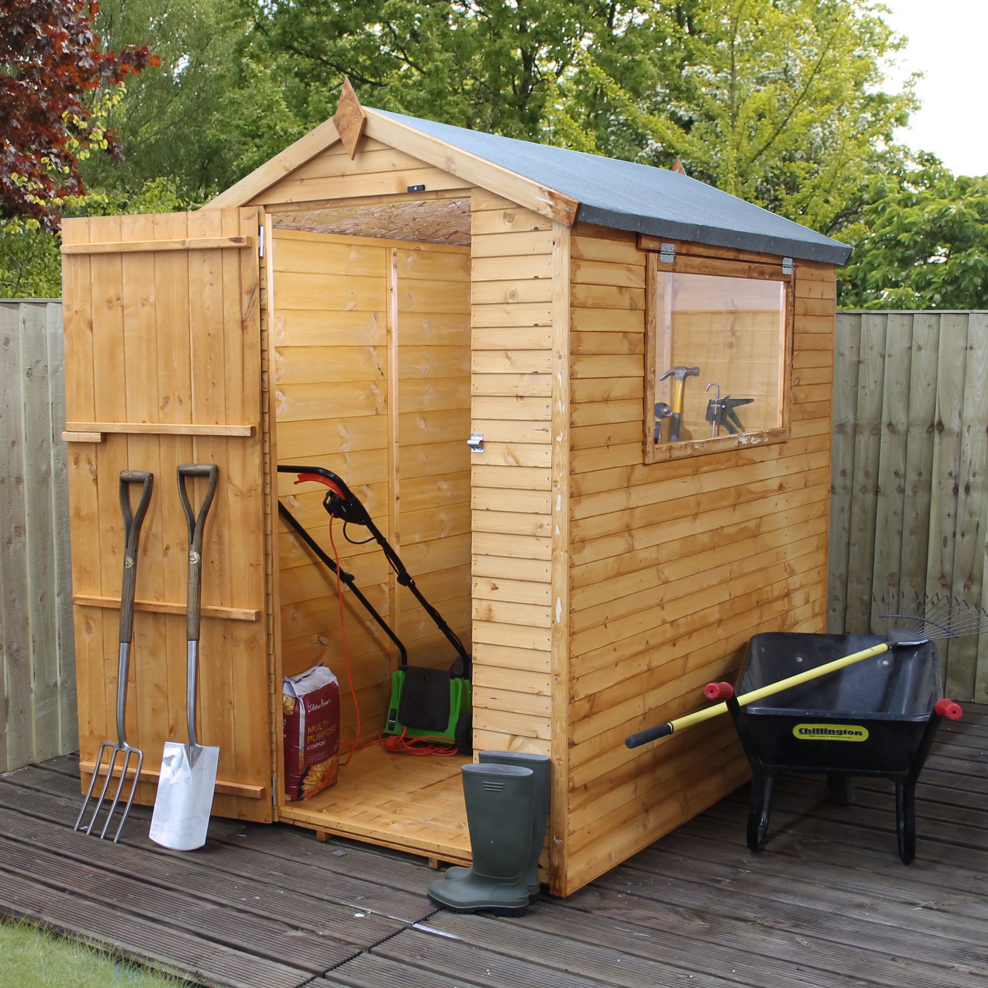 6x4 apex shiplap+ wooden shed with assembly service