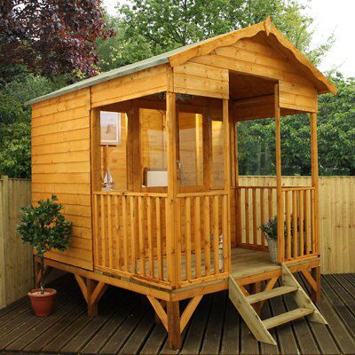 11X8 Beach Hut Shiplap Wooden Summerhouse | Departments 