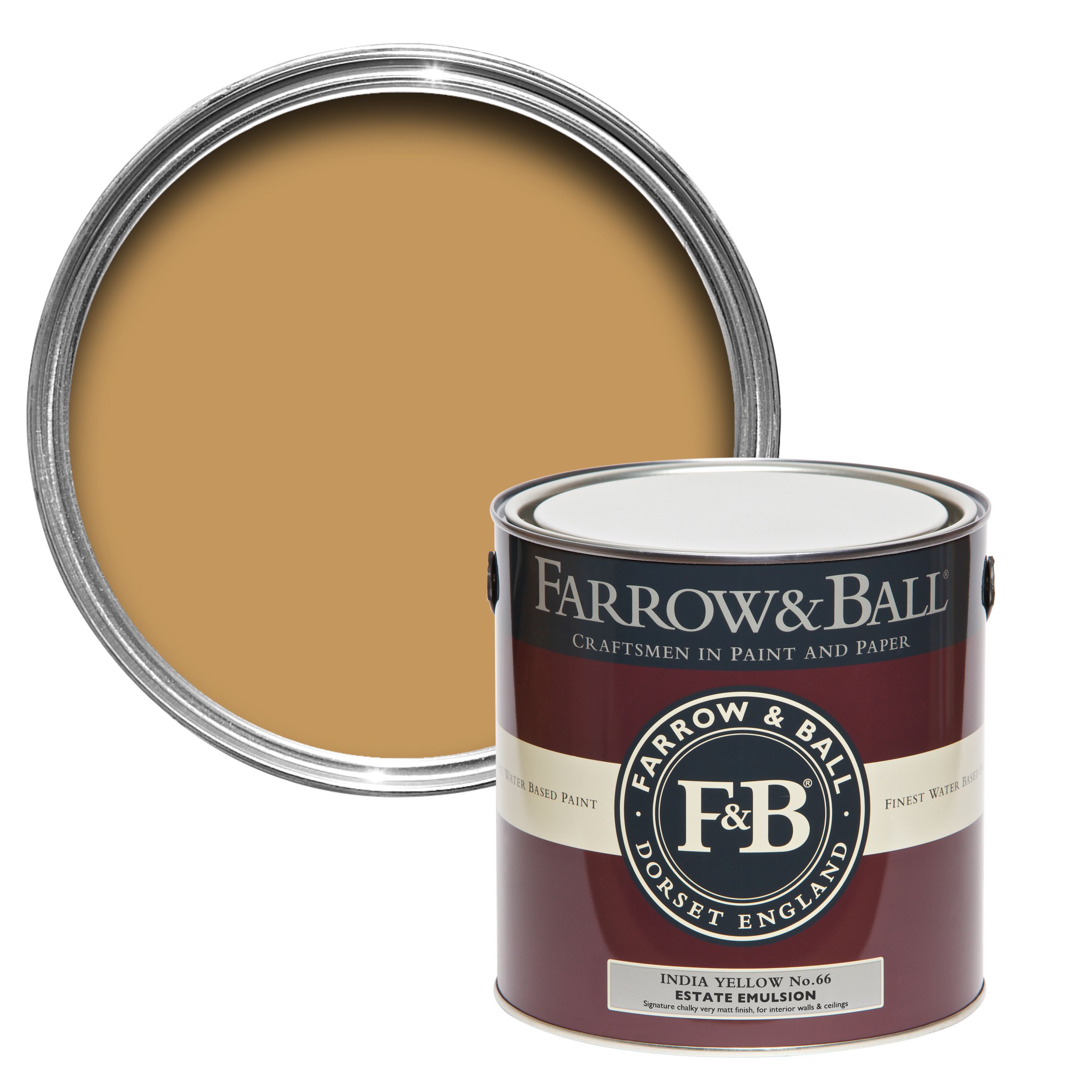Farrow & Ball India Yellow no.66 Matt Estate emulsion paint 2.5L