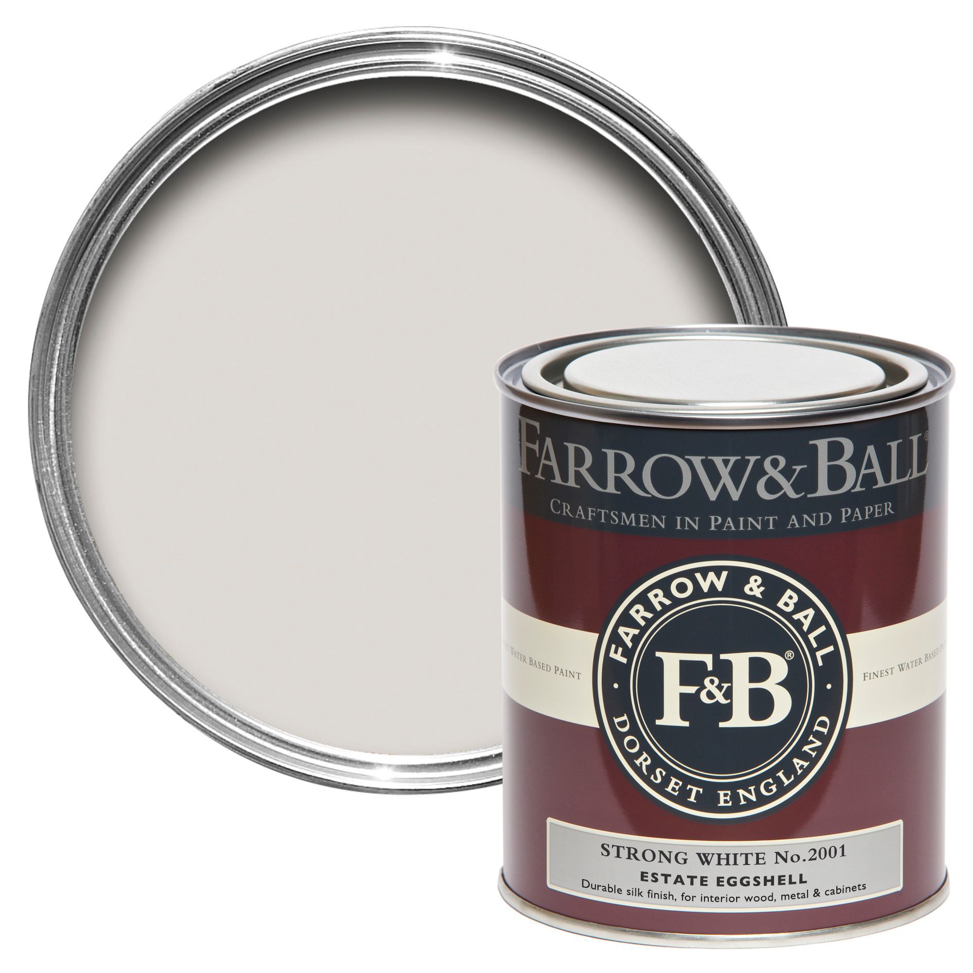 Farrow & Ball Strong White No.2001 Estate Eggshell Paint 750 Ml ...