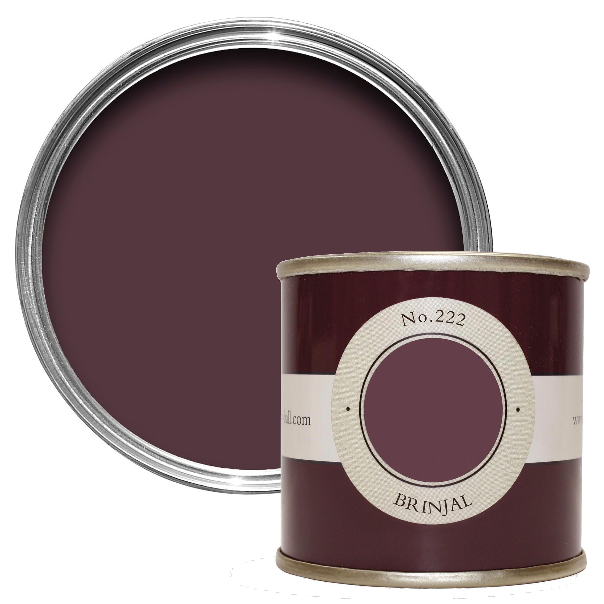 Farrow & Ball Brinjal no.222 Estate emulsion paint 0.1L Tester pot | Departments | DIY at B&Q