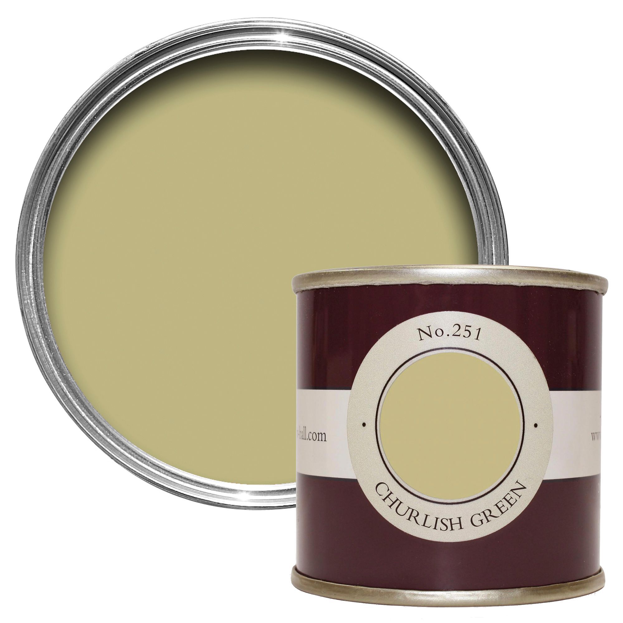 Farrow & Ball Churlish Green no.251 Estate emulsion paint 0.1L Tester pot Departments DIY at B&Q