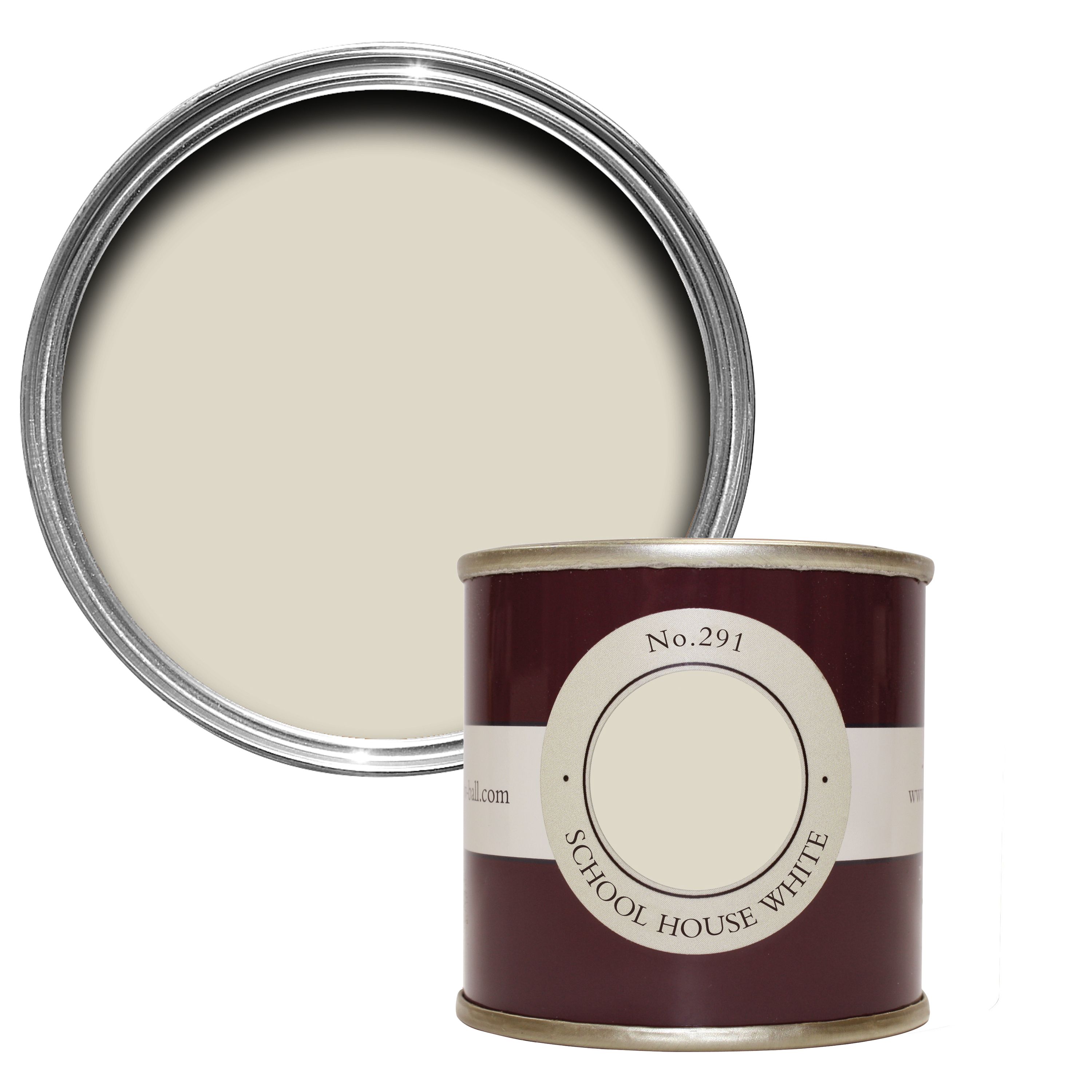 Farrow & Ball School house white No.291 Matt Emulsion paint 100ml
