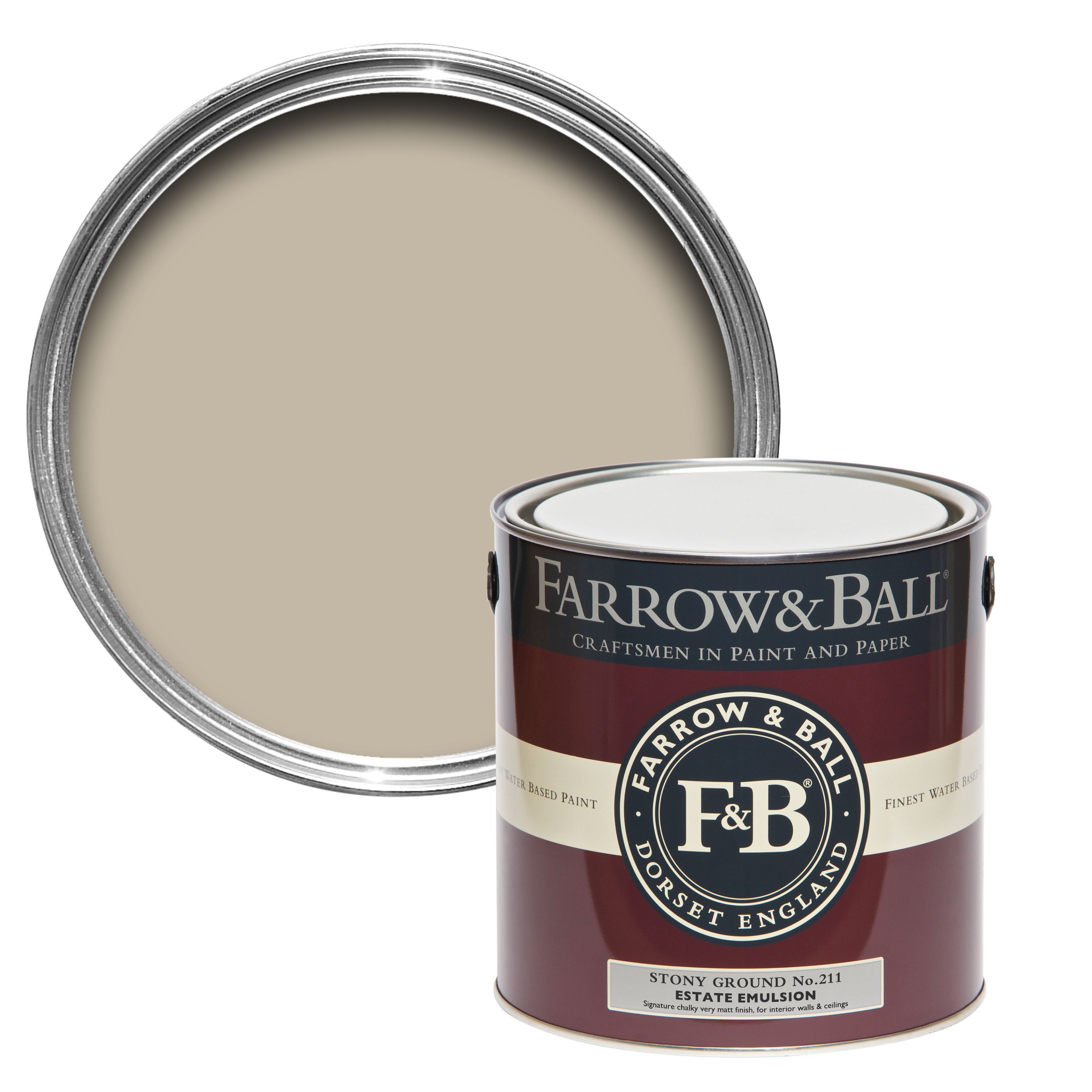 Farrow &amp; Ball Estate Stony ground No.211 Matt Emulsion