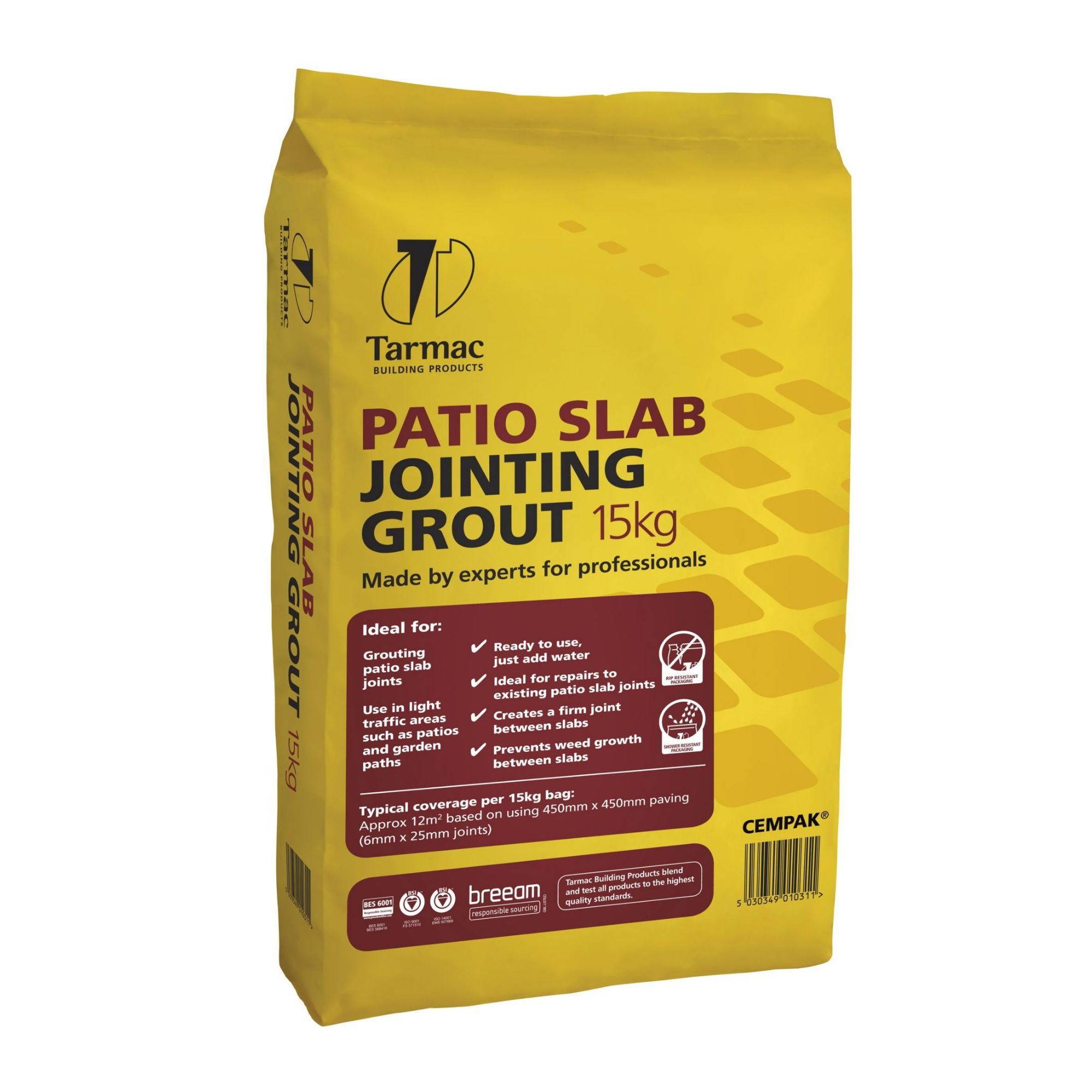 Tarmac CEMPAK Grey Paving jointing grout (W)15kg Departments DIY at B&Q