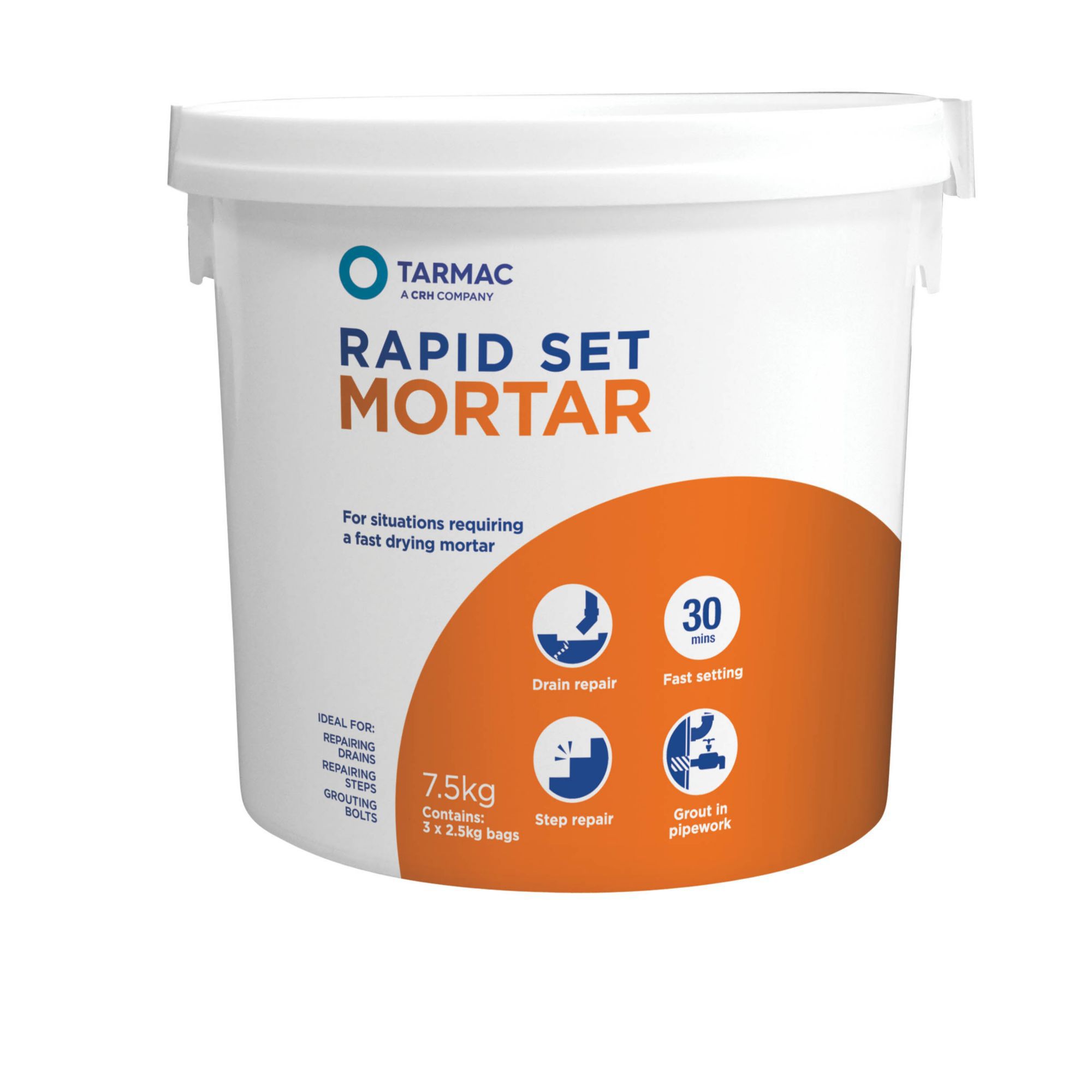 Tarmac Rapid set Ready mixed Mortar, 7.5kg Tub Departments DIY at B&Q