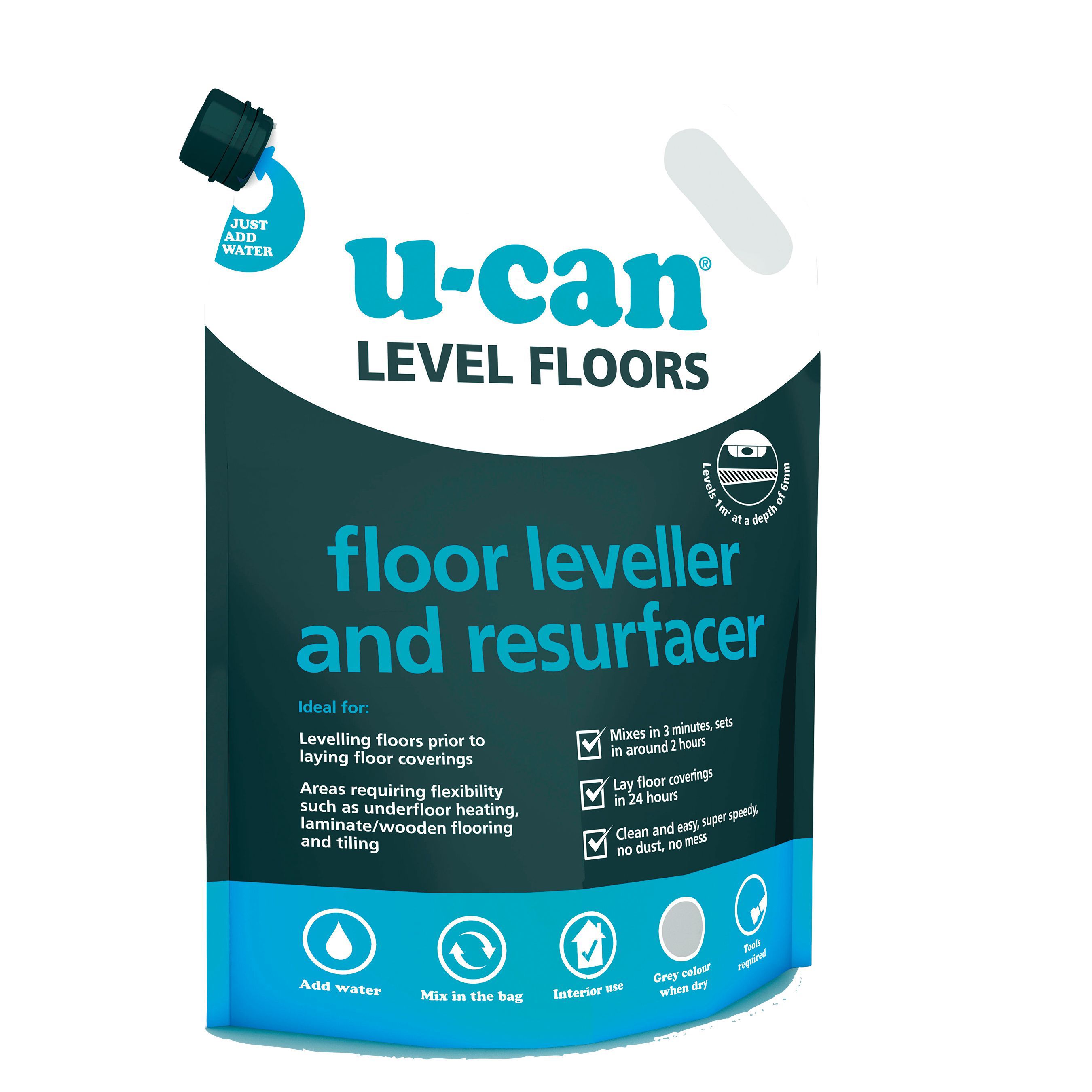 U-Can Mix In The Bag Floor Levelling Compound, 10Kg Bag