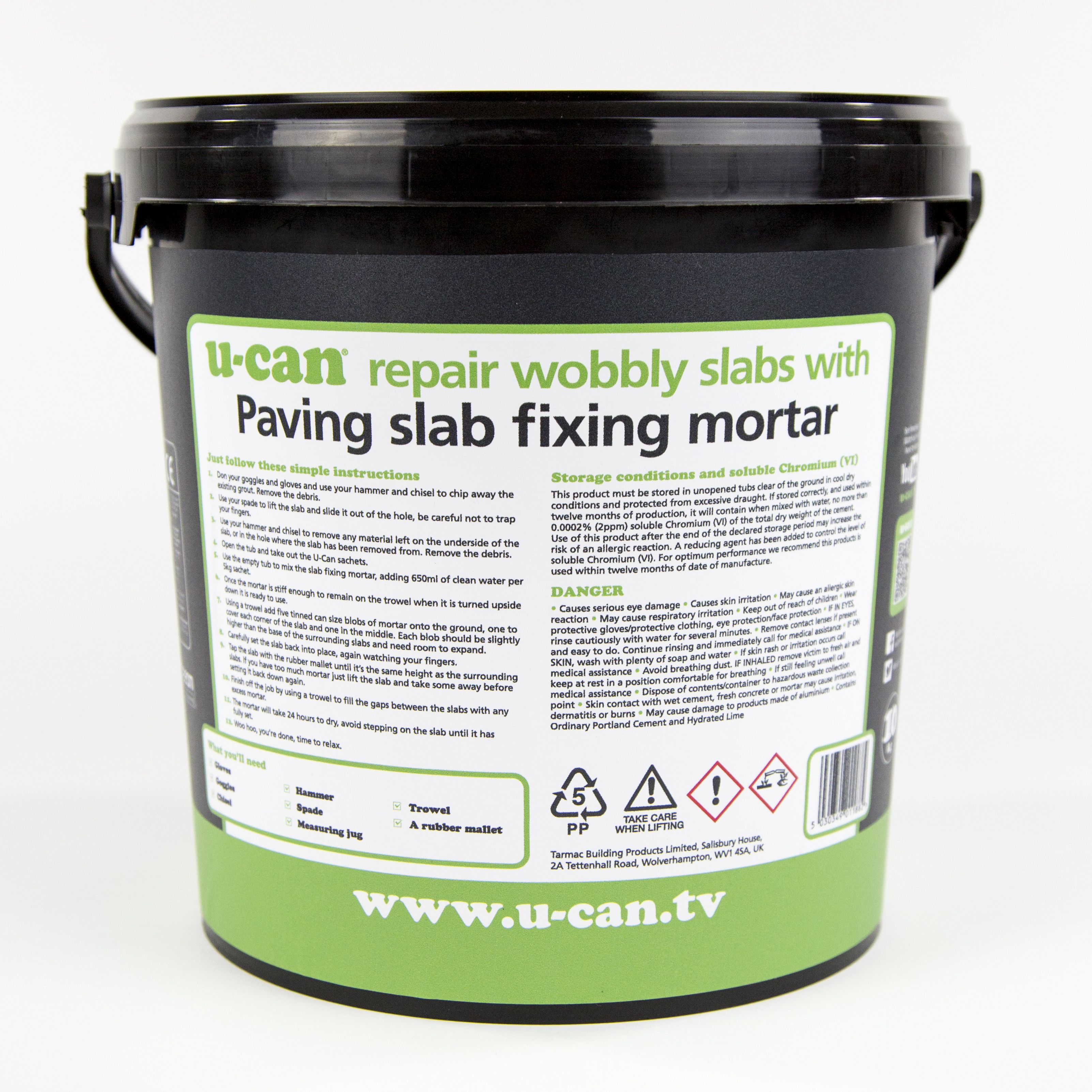 UCan Slab fix Paving Mortar, 10kg Tub Departments TradePoint