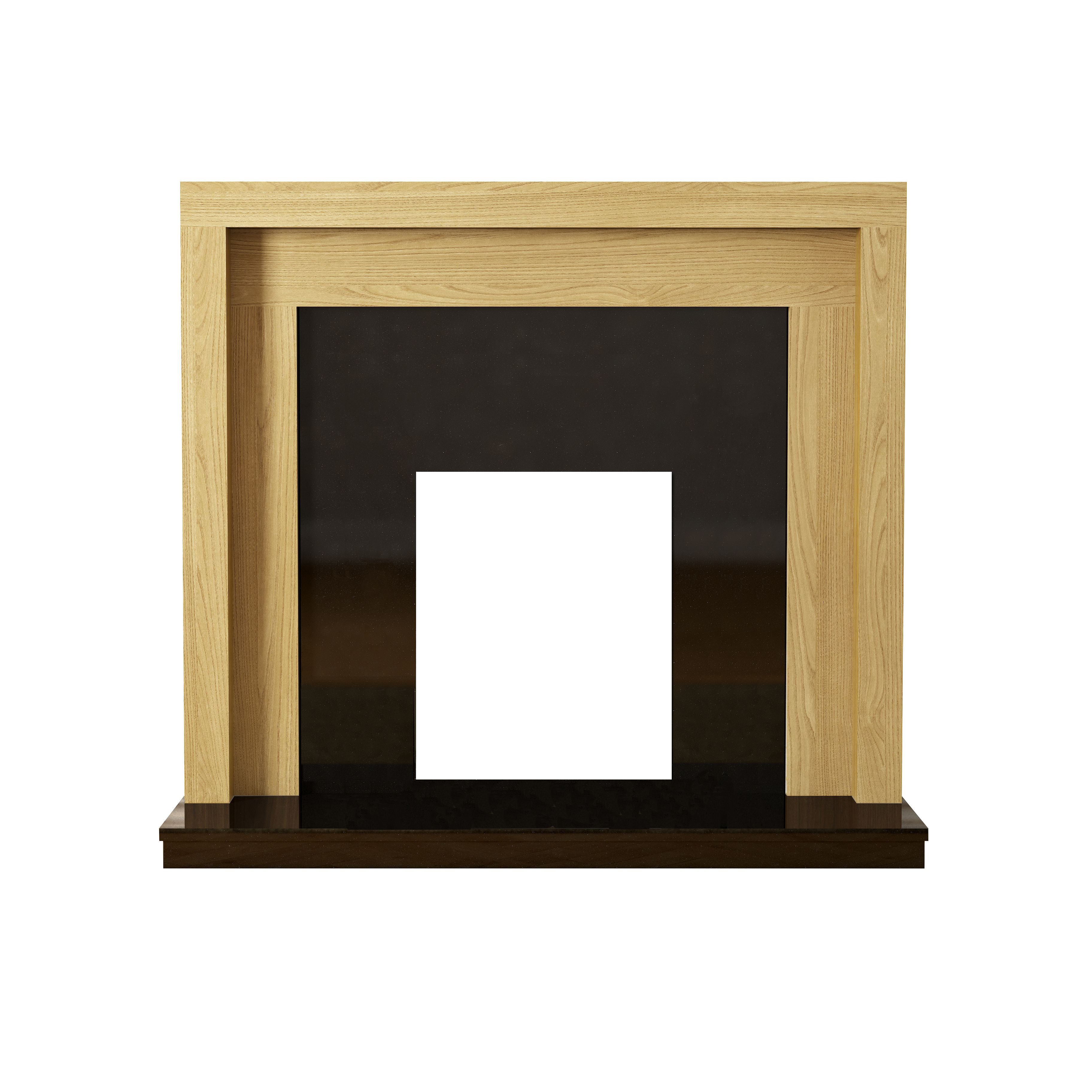 Pennington Natural Oak & Black Veneered MDF & Micro Marble Fire