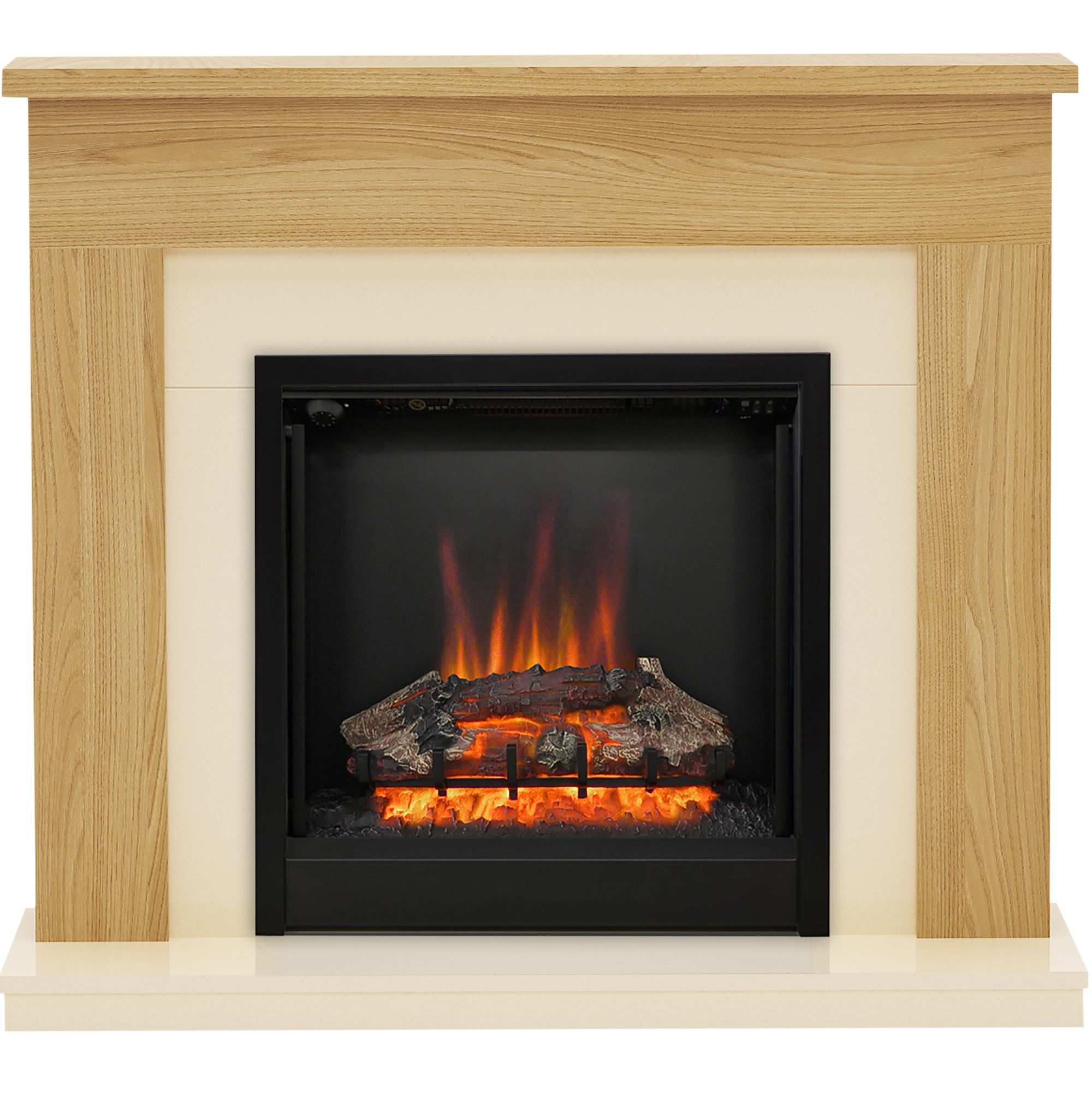 Be Modern Blakemere Oak effect Electric Fire Suite Departments DIY