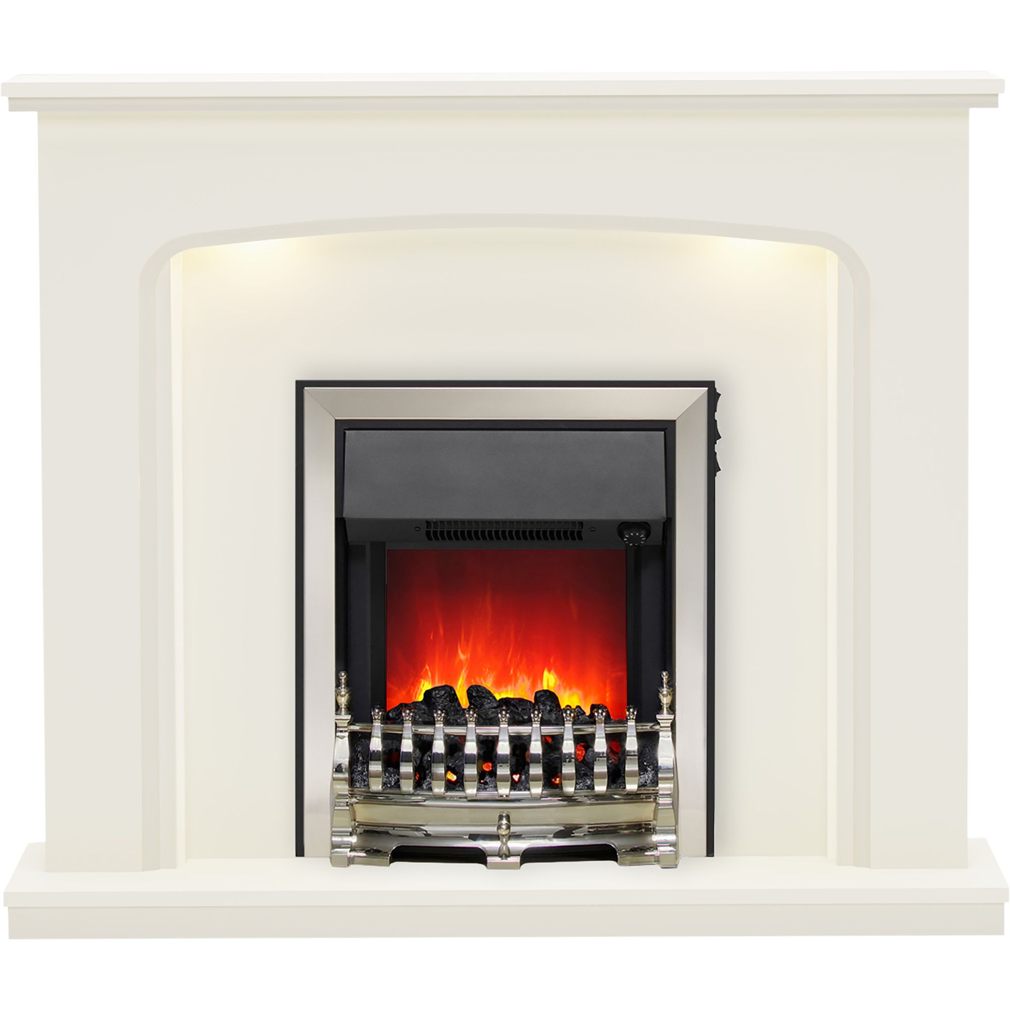 Be Modern Ellison Black Electric Freestanding Electric Fire Suite ...