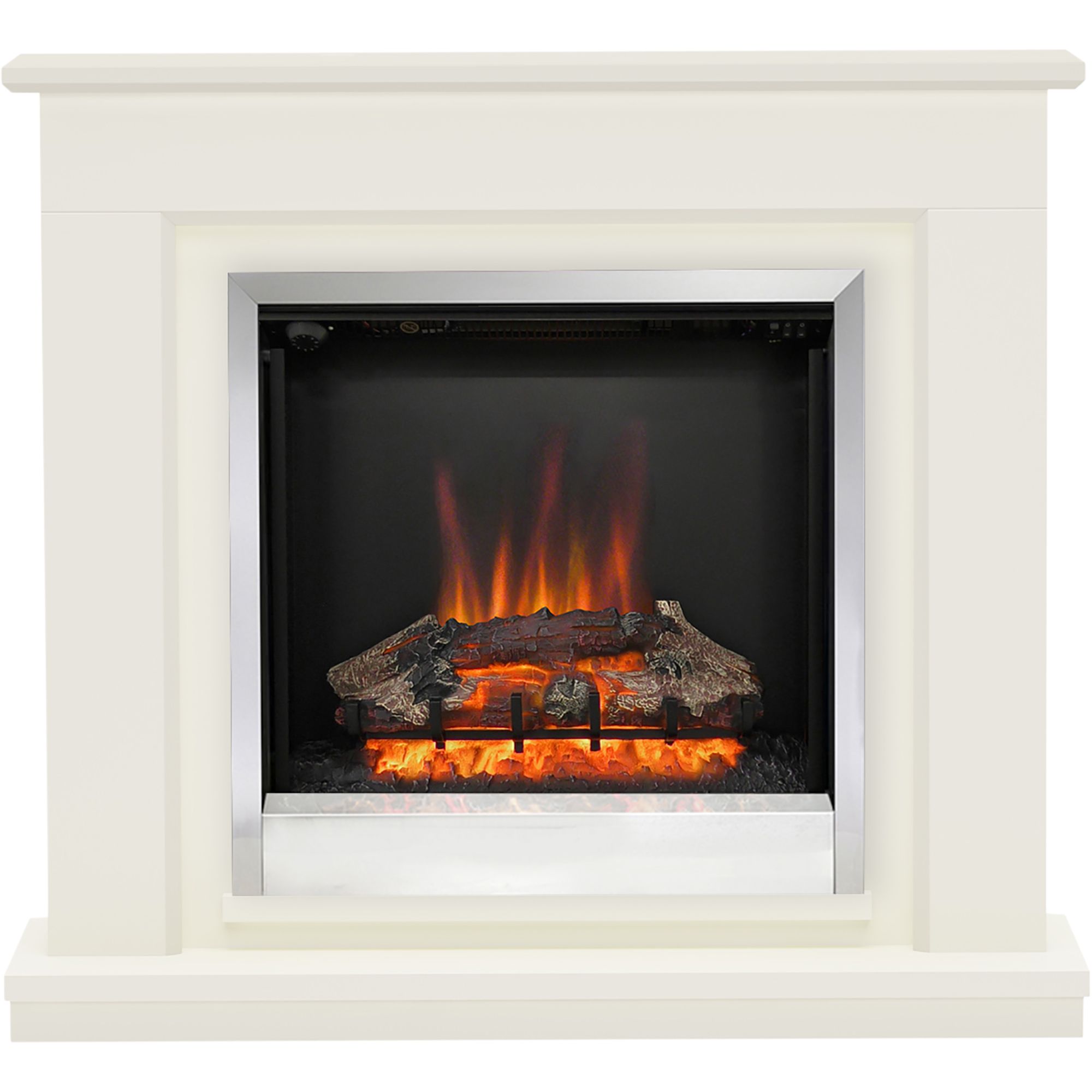 Be Modern Edmonton Black Chrome Effect Electric Fire Suite