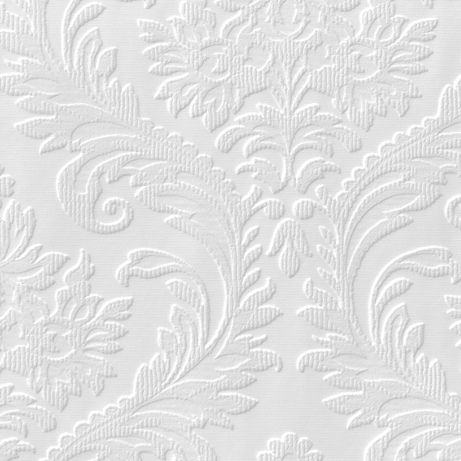 Anaglypta Luxury White High Traditional Textured Paintable Wallpaper