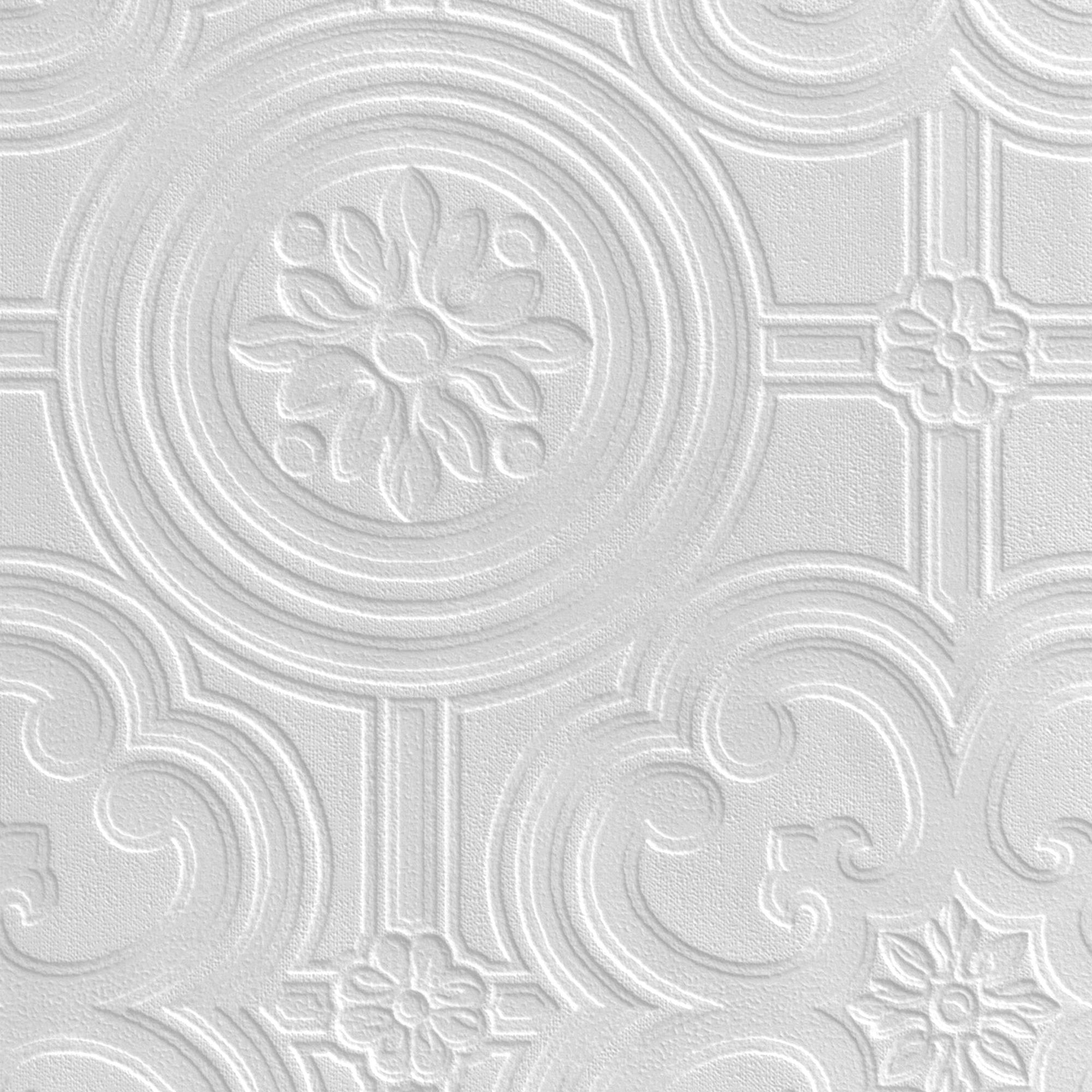 Retford Anaglypta Luxury Egon White Ceiling Paintable Wallpaper