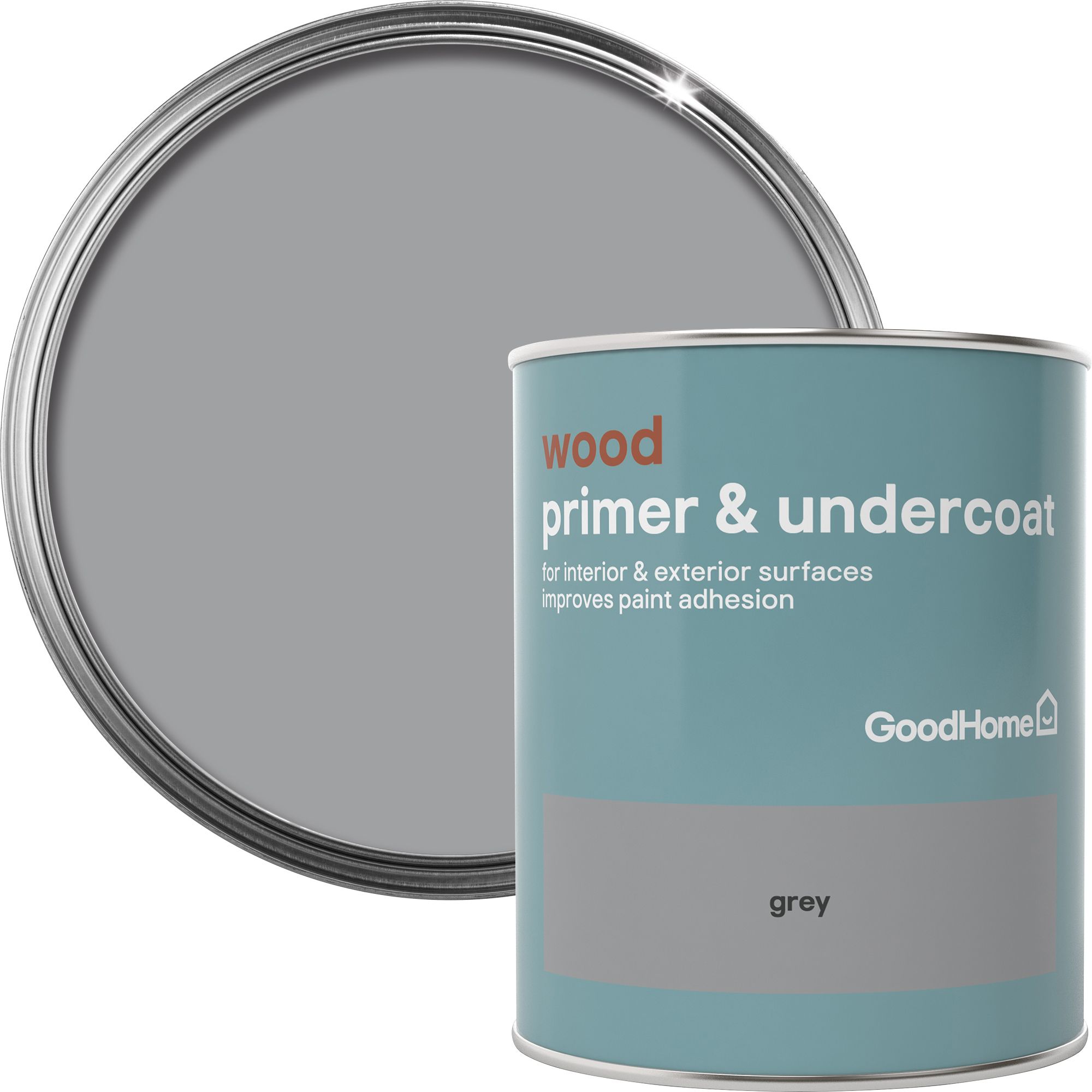 GoodHome Grey Wood Primer & undercoat, 750ml Departments DIY at B&Q