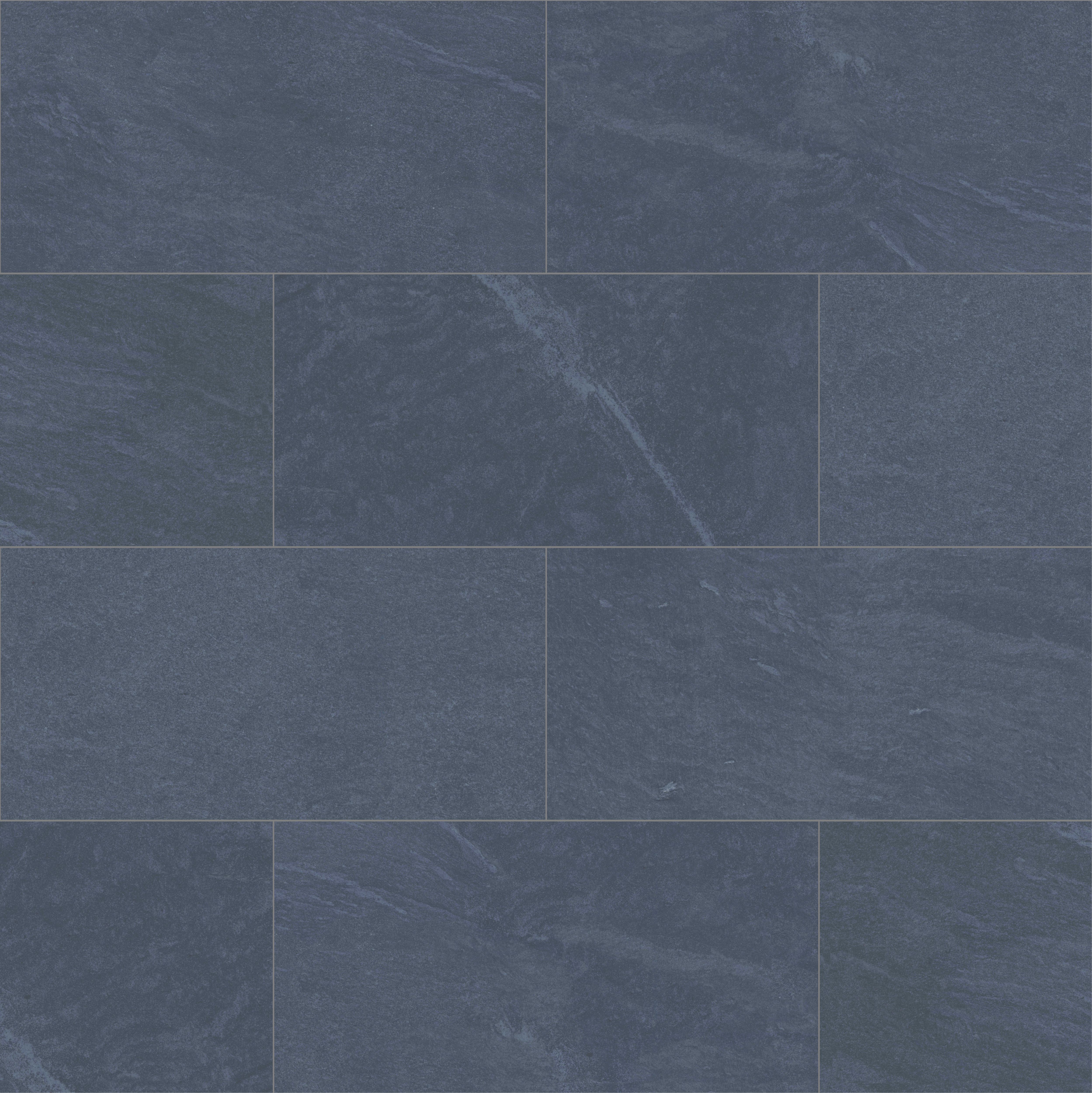 Slate Anthracite Matt Stone effect Porcelain Outdoor Floor tile, Pack of 6, (L)600mm (W)300mm