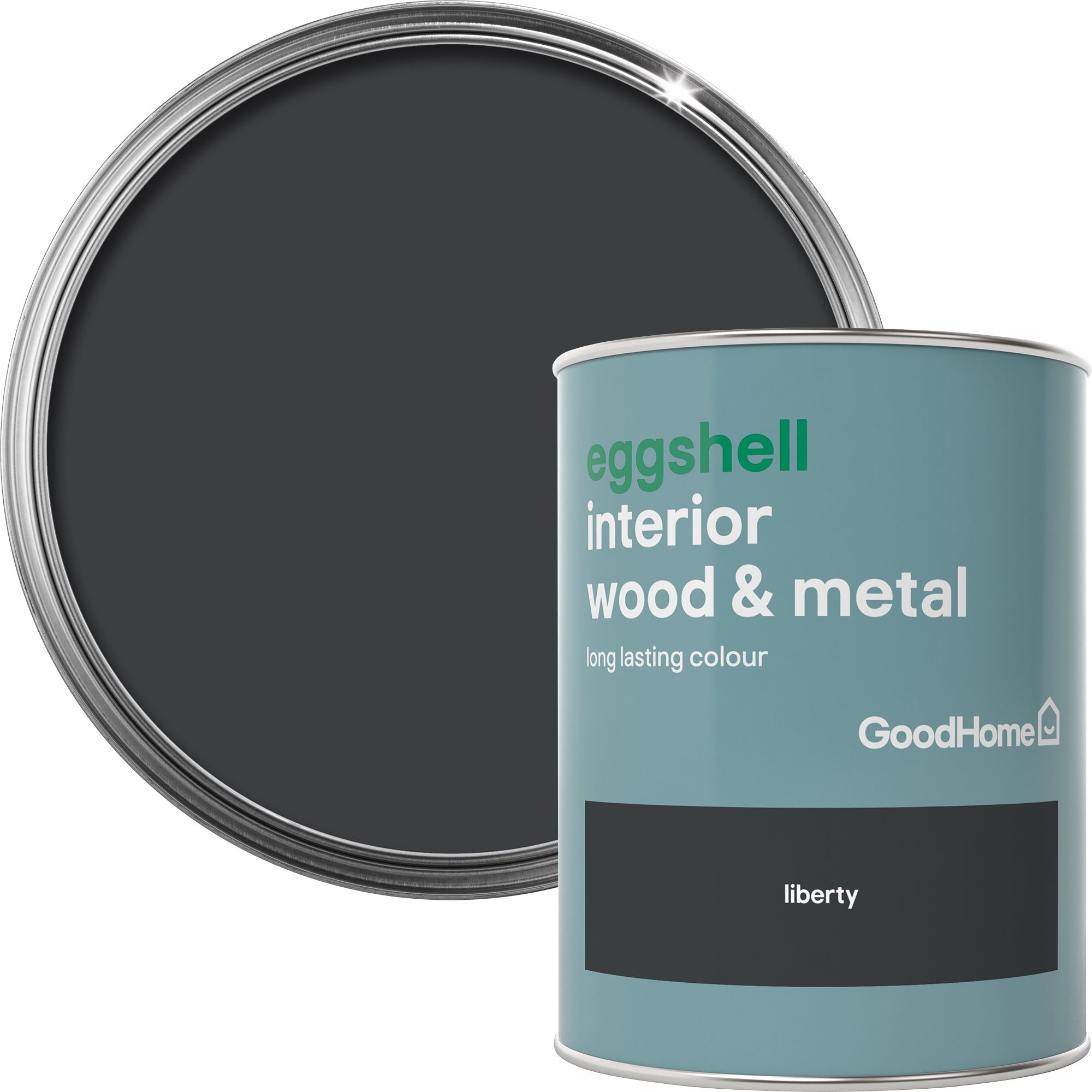 GoodHome Liberty black Eggshell Metal & wood paint, 0.75L | Departments 