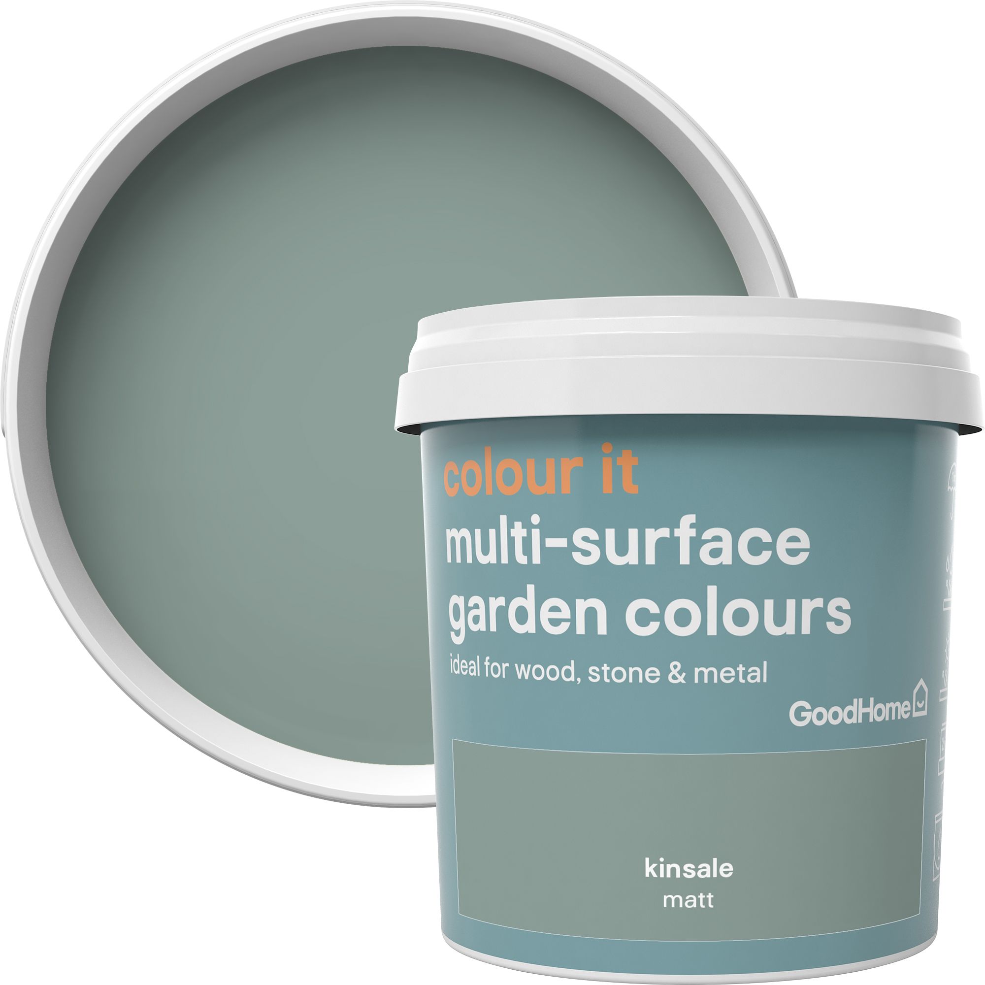 GoodHome Colour it Sage Matt Multisurface paint, 0.75L Departments
