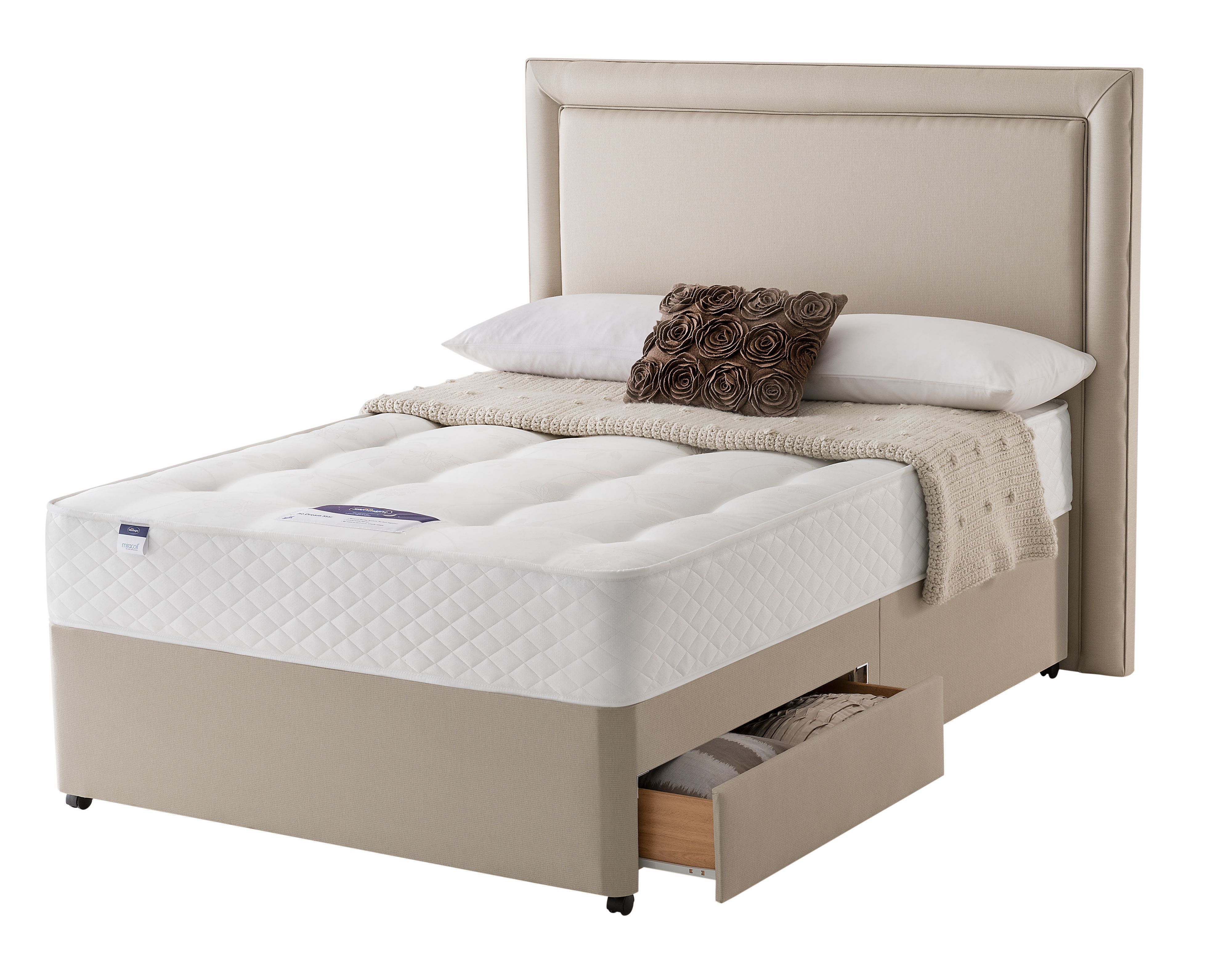 Silentnight Ortho King size 2 drawer Divan bed Departments DIY at B&Q