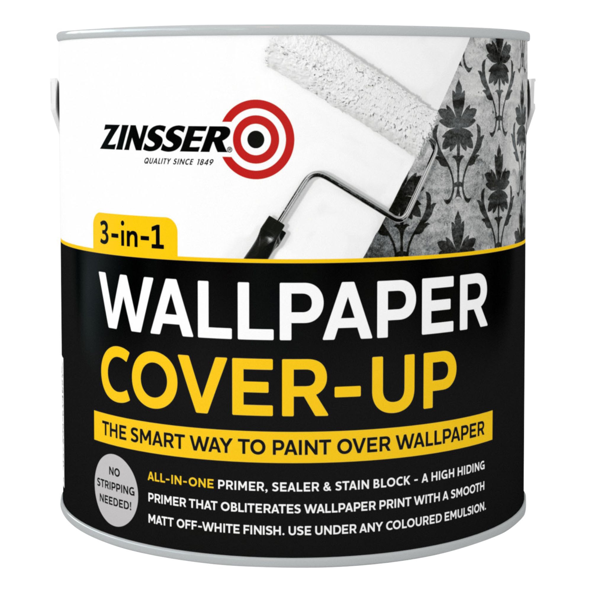 Zinsser B I N Off White Matt Wallpaper Cover Up Paint Departments   5037898614021 03c