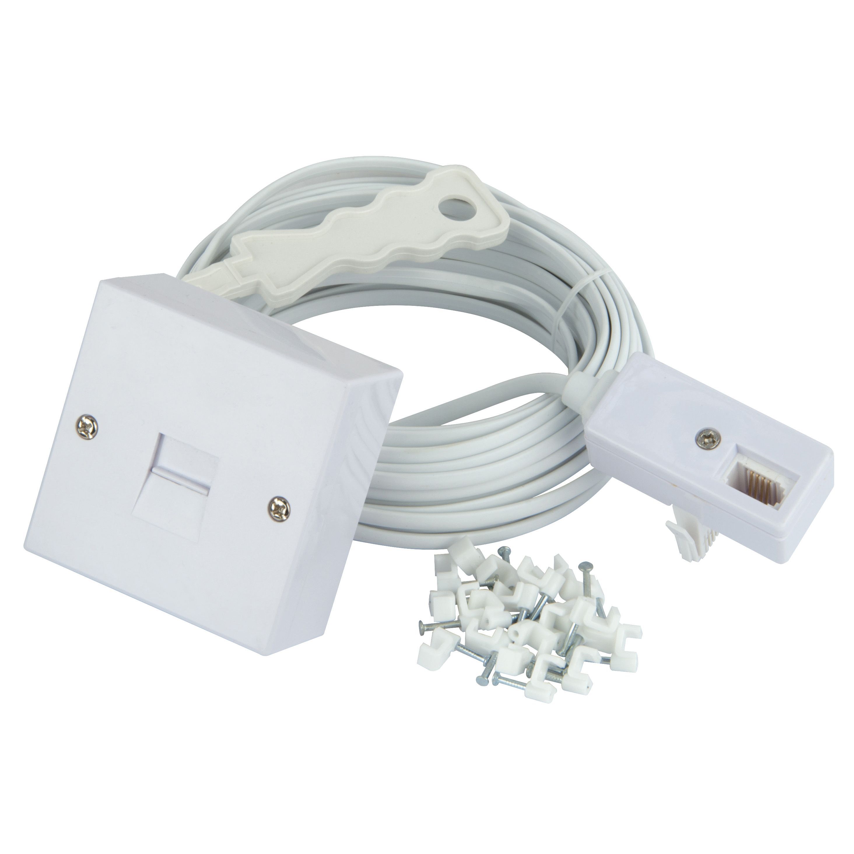 Tristar White Telephone Extension Kit 10m Departments DIY at B&Q