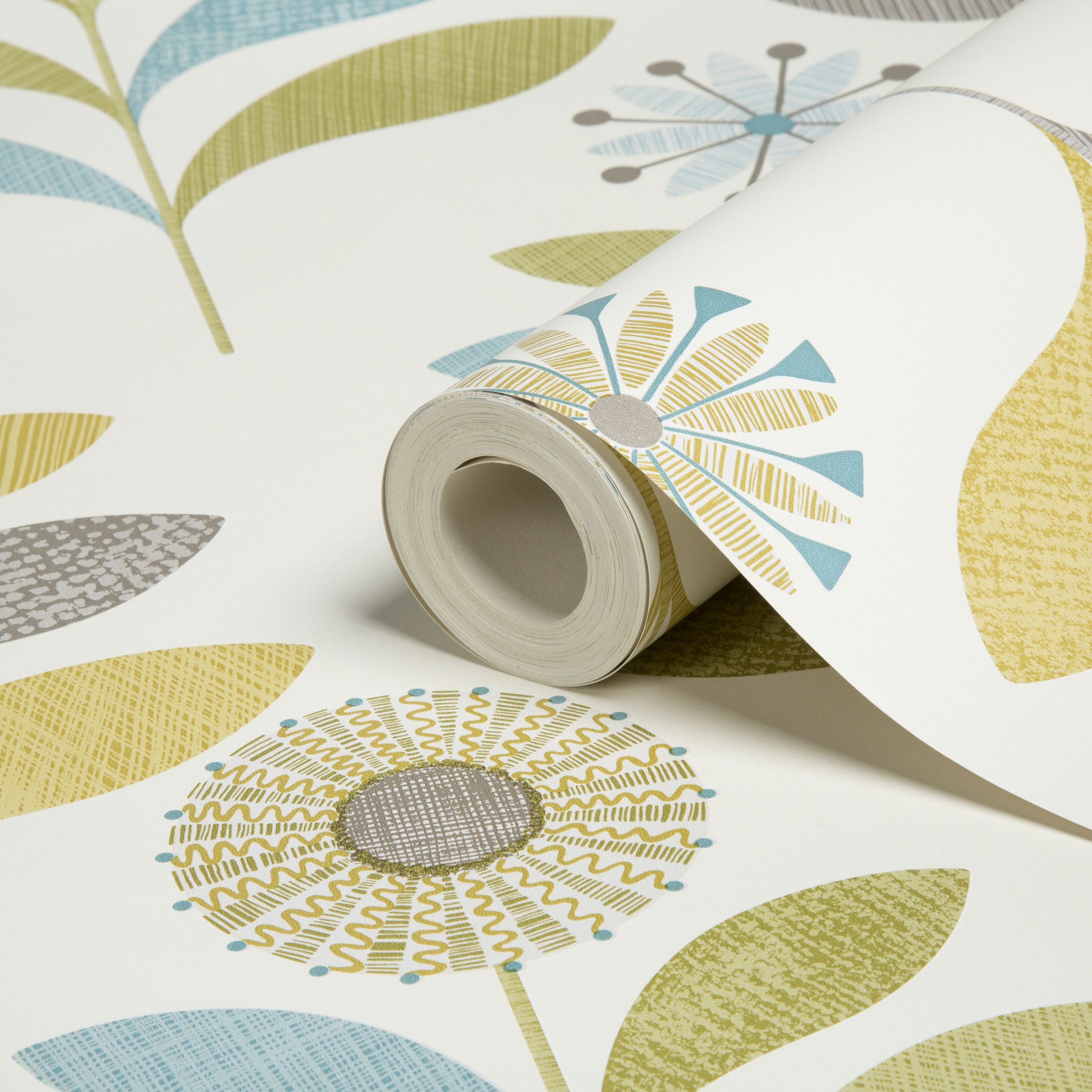 Opera Tamara Green Floral Wallpaper | Departments | DIY at B&Q