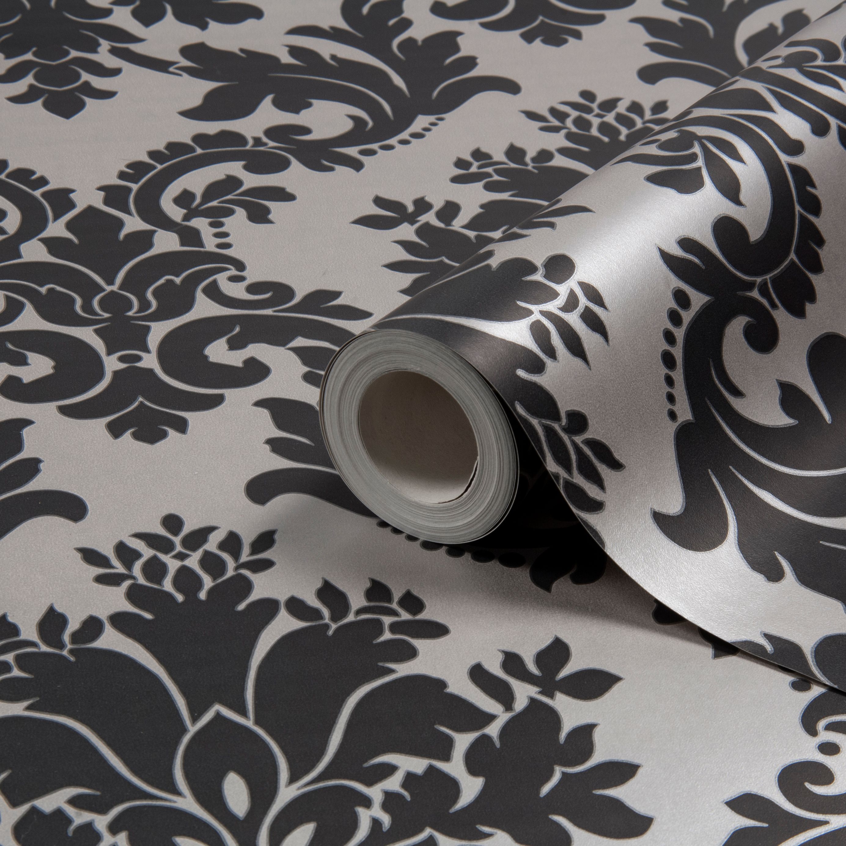 Arthouse Opera Byron Black Damask Metallic Wallpaper | Departments | DIY at B&Q