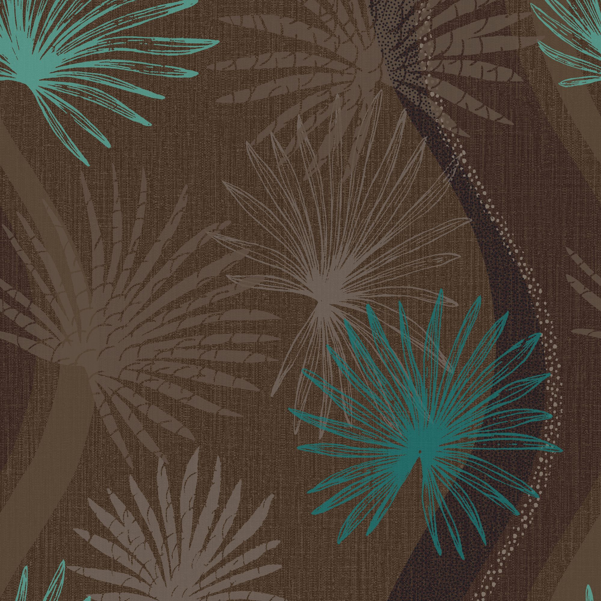 Arthouse Vintage Novara Dark Brown & Teal Wallpaper Departments DIY