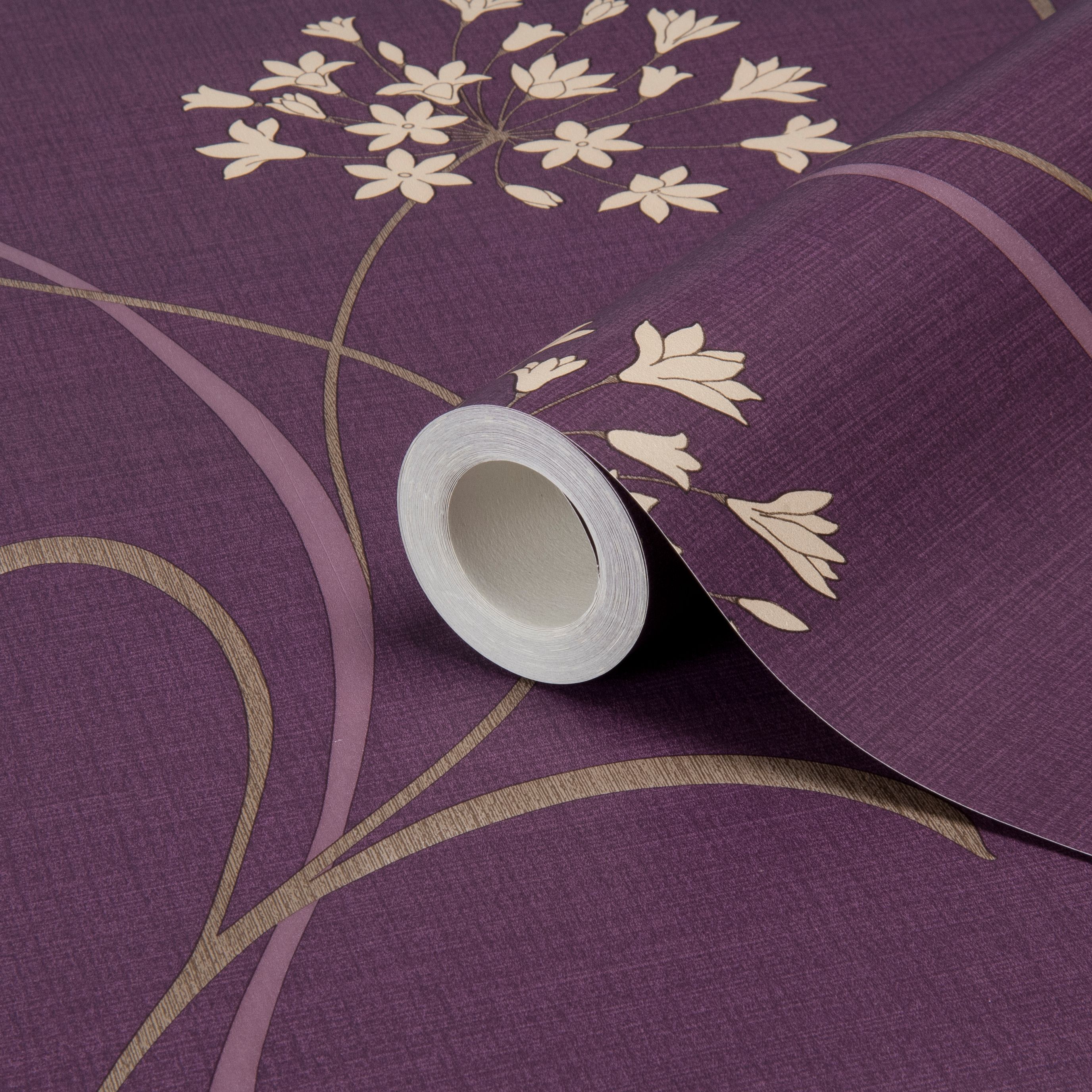 Arthouse Opera Mia Mulberry Floral Wallpaper Departments DIY at B&Q